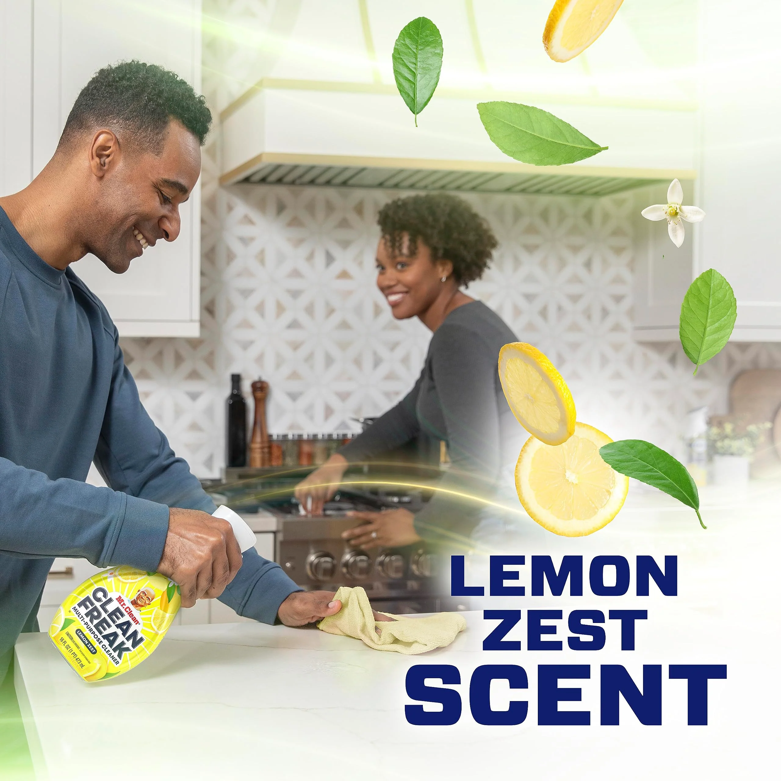 Mr. Clean Clean Freak Multi Surface Cleaning Spray, Deep Cleaning Mist Starter Kit and Refill Bundle, Lemon Zest Scent, 64 fl oz - Image 6