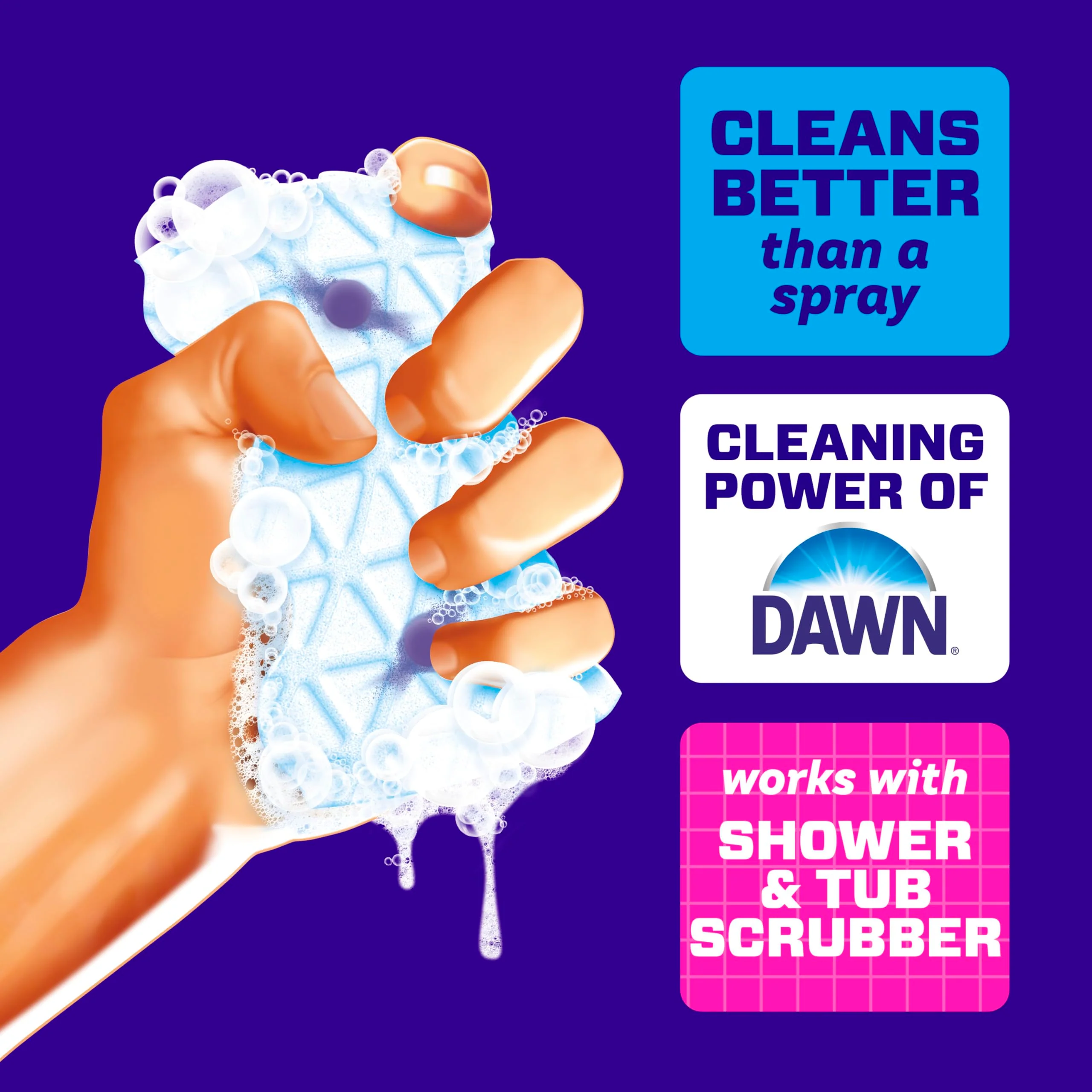 Mr. Clean Magic Eraser Sponge, Bathroom, Shower, Tub Cleaner, Soap Scum Remover, Bathroom Cleaning Supplies, Dawn Cleaning Power with Lavender Scent, Shower & Tub, 6ct - Image 3