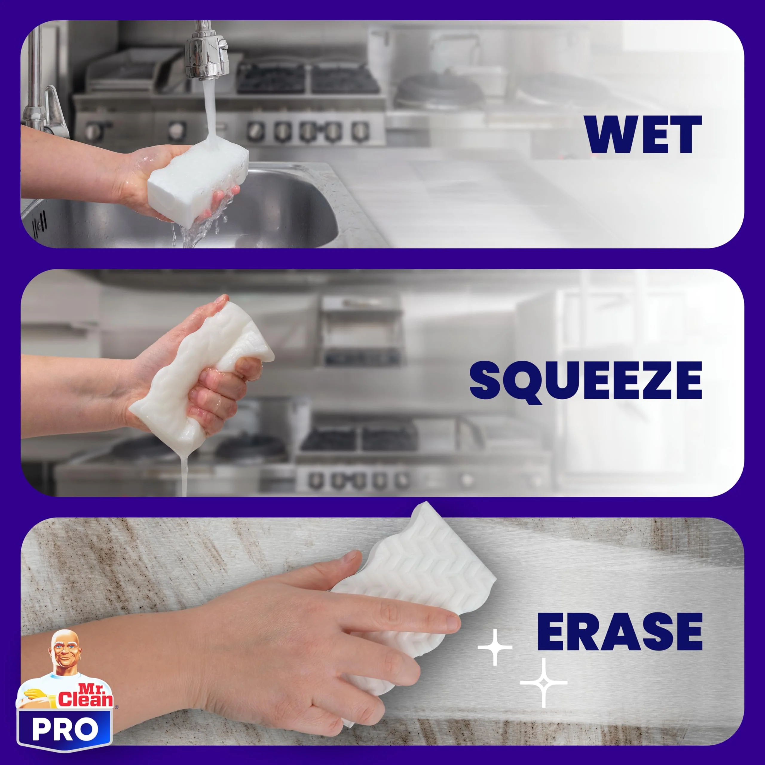 Mr. Clean PRO Magic Eraser Ultra Pro, Bulk Cleaning Sponges for Commercial Grease and Stain Removal, Heavy Duty (26 count) - Image 3