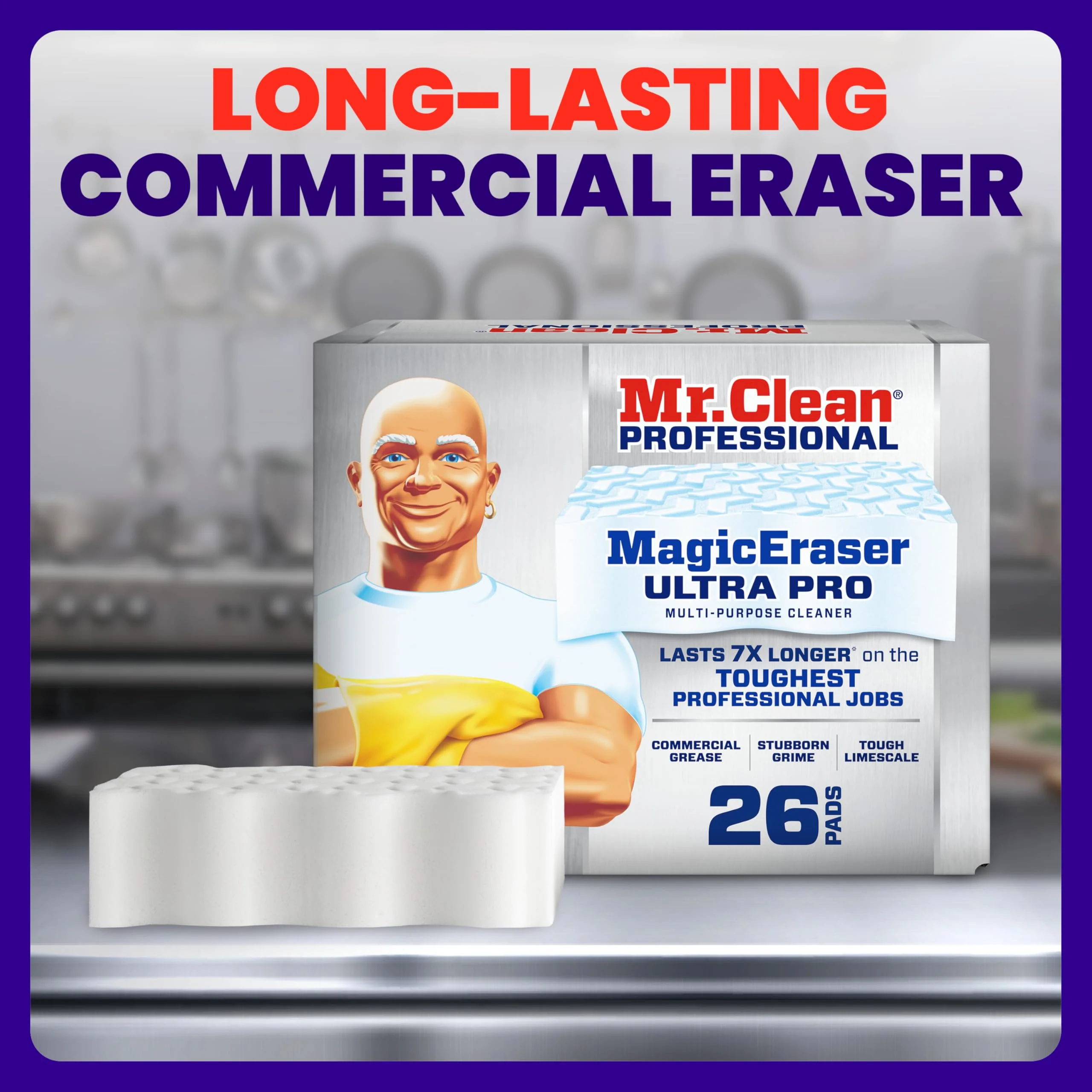 Mr. Clean PRO Magic Eraser Ultra Pro, Bulk Cleaning Sponges for Commercial Grease and Stain Removal, Heavy Duty (26 count) - Image 8