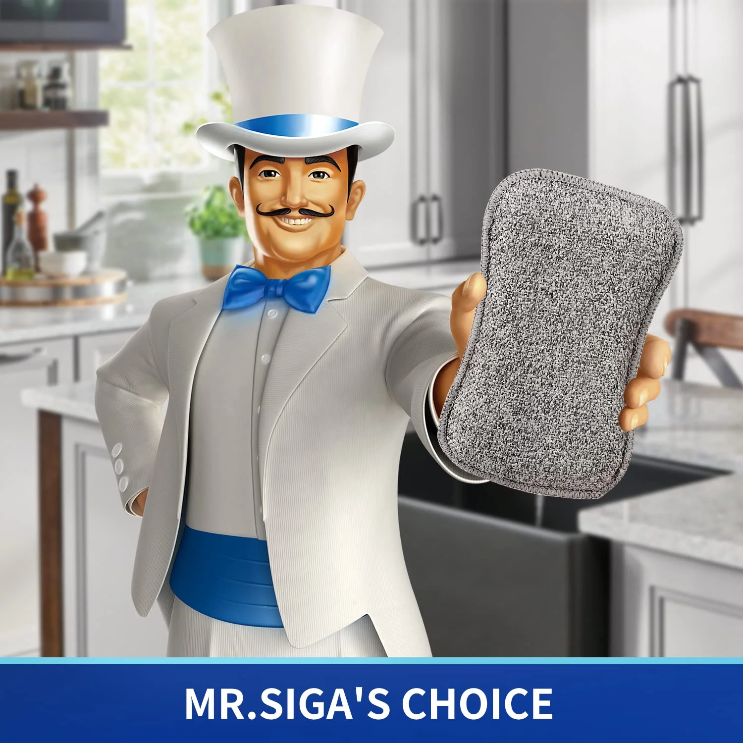 MR.SIGA Dual-Sided Scrub Sponges, Long lasting, Reusable Dishwashing Sponges for Kitchen, 6 Pack - Image 6