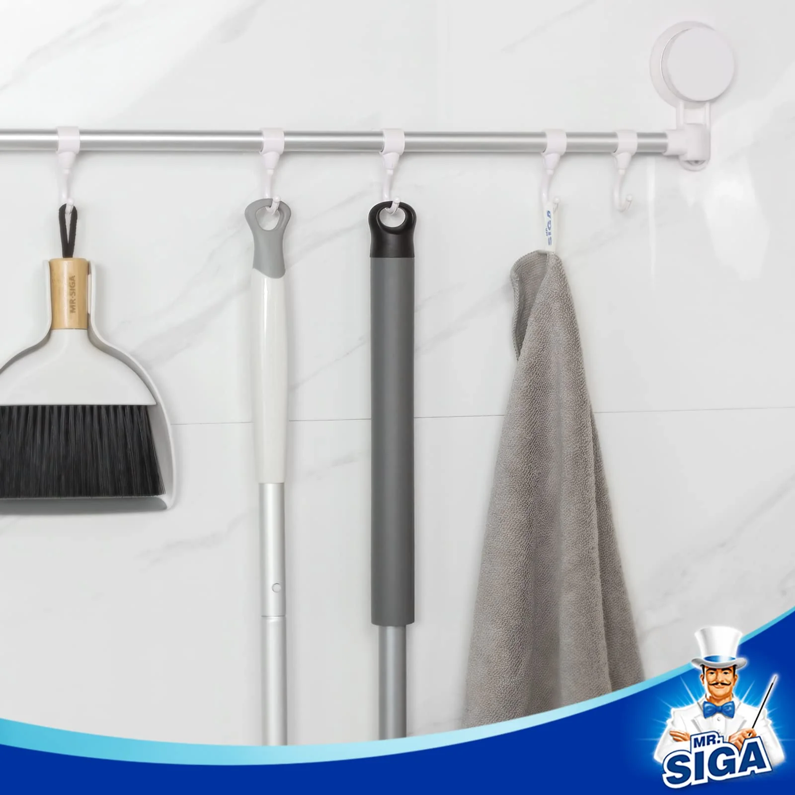 MR.SIGA Heavy Duty Grout Scrub Brush with Long Handle, Shower Floor Scrubber for Cleaning, Tile Scrub Brush with Stiff Bristles - Image 2