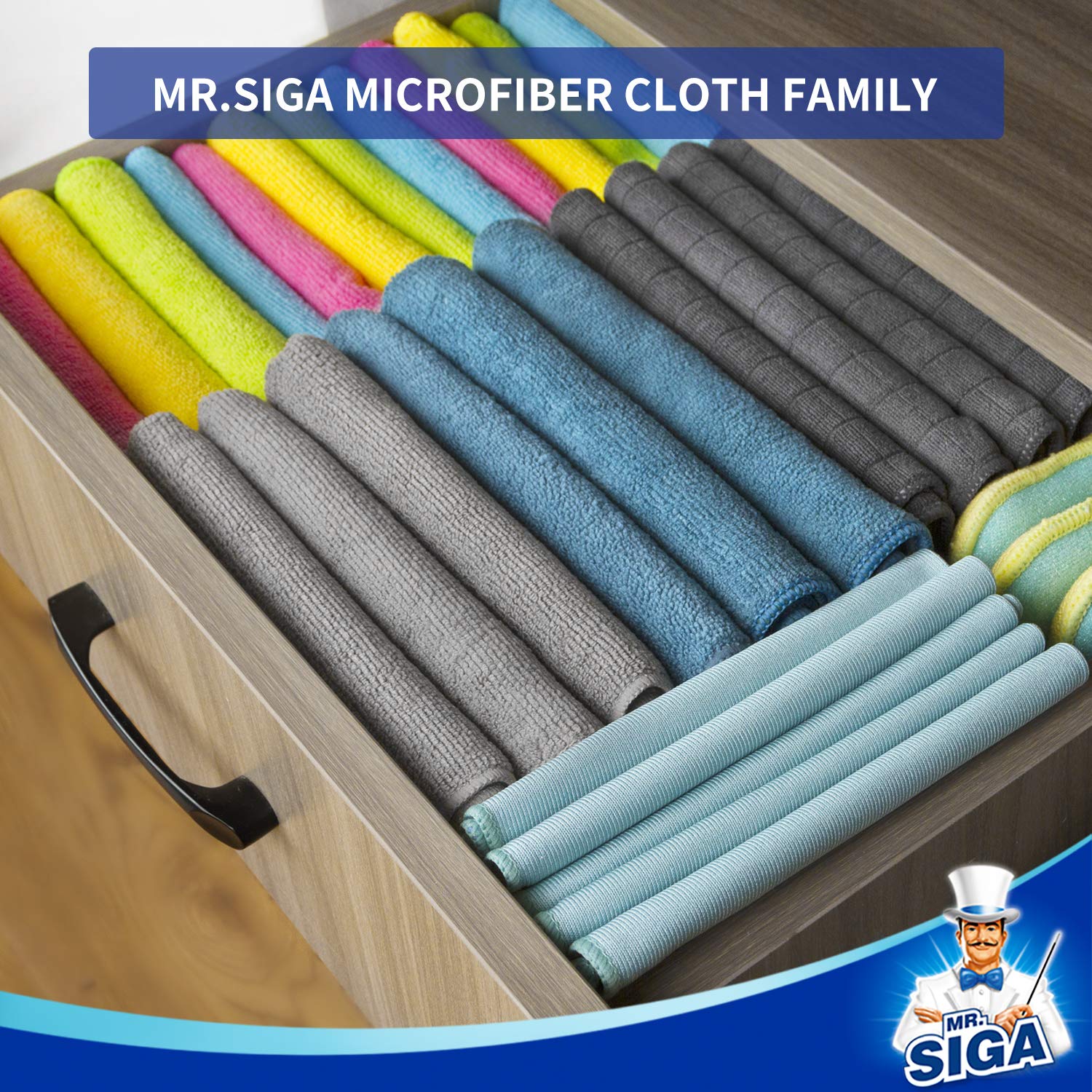 MR.SIGA Microfiber Cleaning Cloth, Pack of 24, Size:12.6" x 12.6" - Image 5