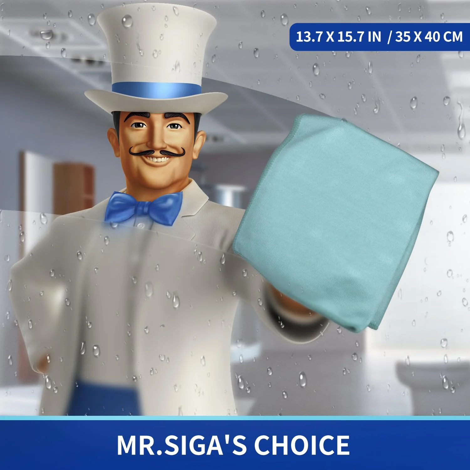 MR.SIGA Ultra Fine Microfiber Cloths for Glass, Pack of 12, 35 x 40cm 13.7" x 15.7" - Image 6