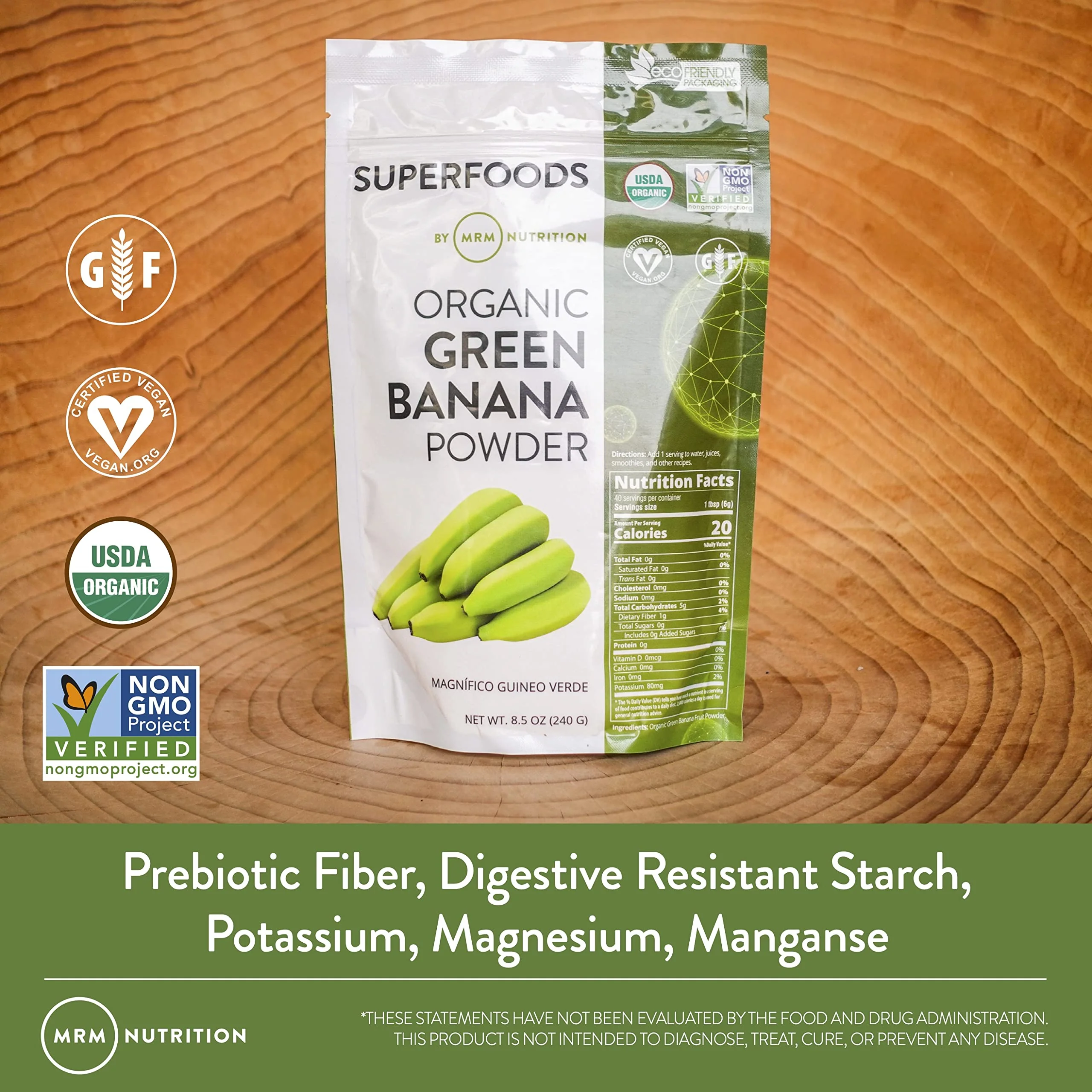 MRM Nutrition Organic Green Banana Powder | Superfoods | High-Fiber | Flour Alternative | Prebiotic Fiber | 40 Servings - Image 3