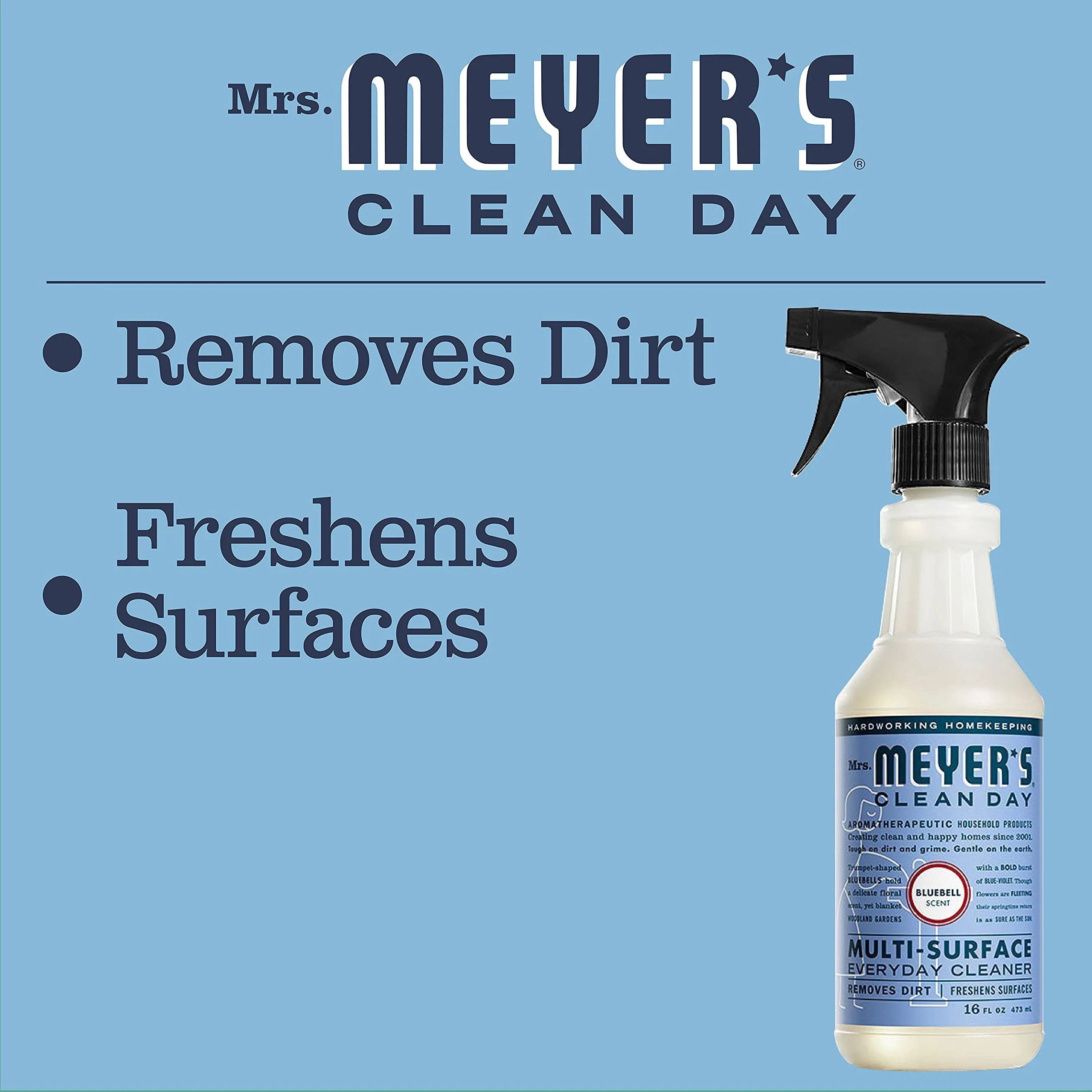 Mrs. Meyer's All-Purpose Cleaner Spray, Bluebell, 16 fl. oz - Pack of 3 - Image 4