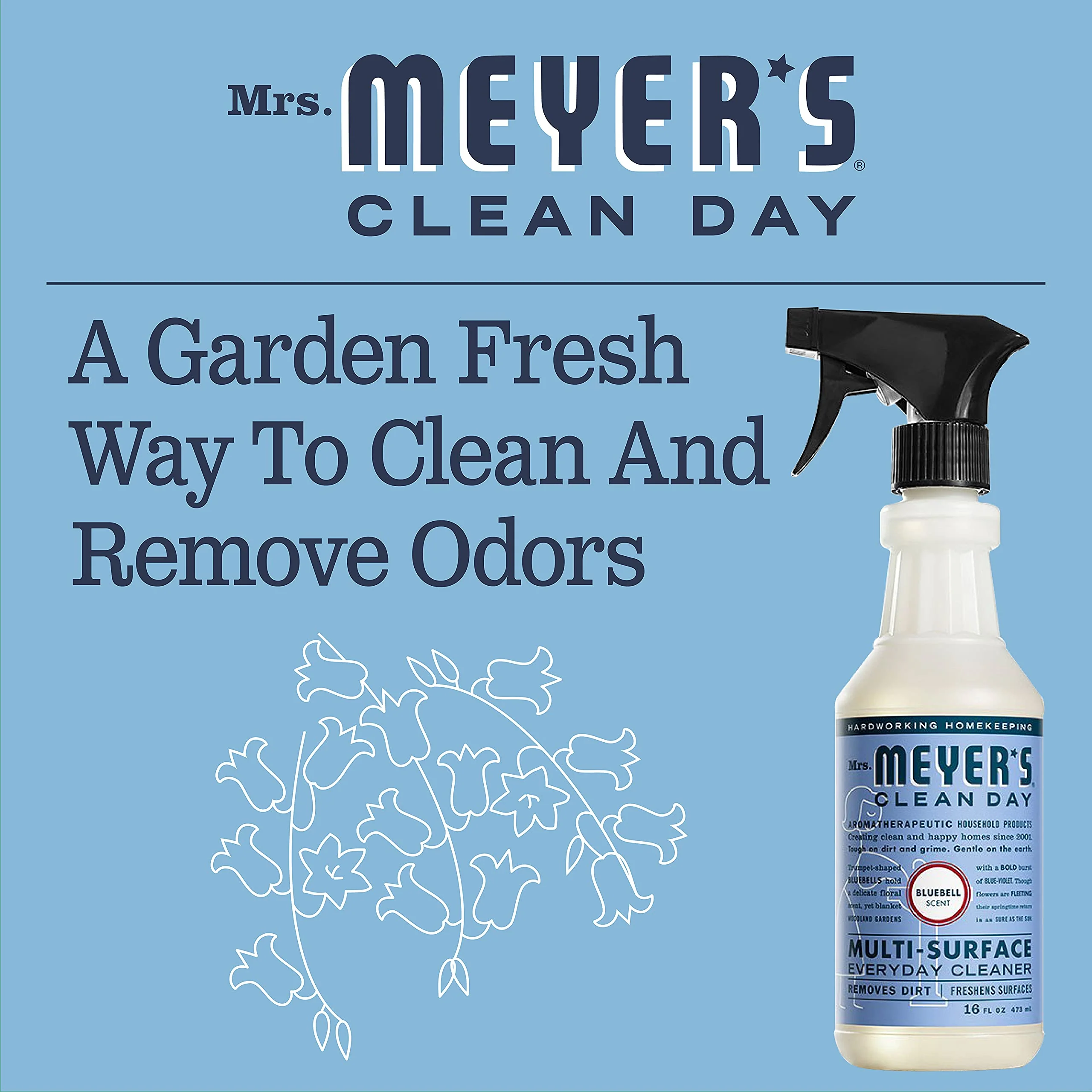 Mrs. Meyer's All-Purpose Cleaner Spray, Bluebell, 16 fl. oz - Pack of 3 - Image 6