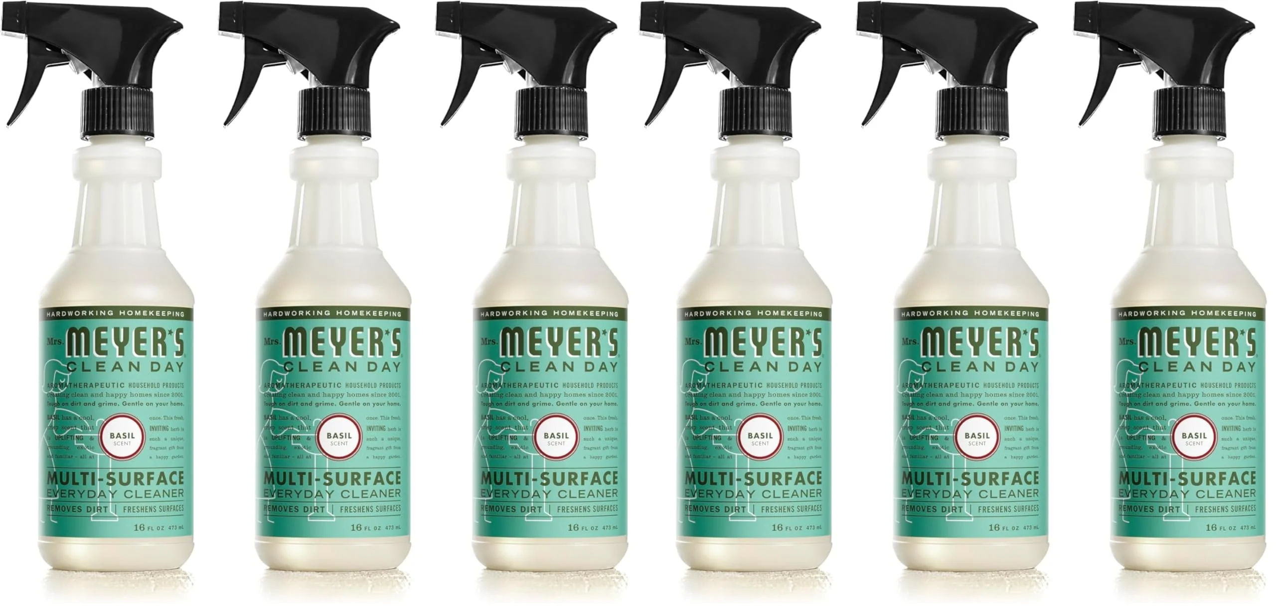Mrs. MEYER'S CLEAN DAY All-Purpose Cleaner Spray,Basil,16 fl. oz,(Pack of 6)