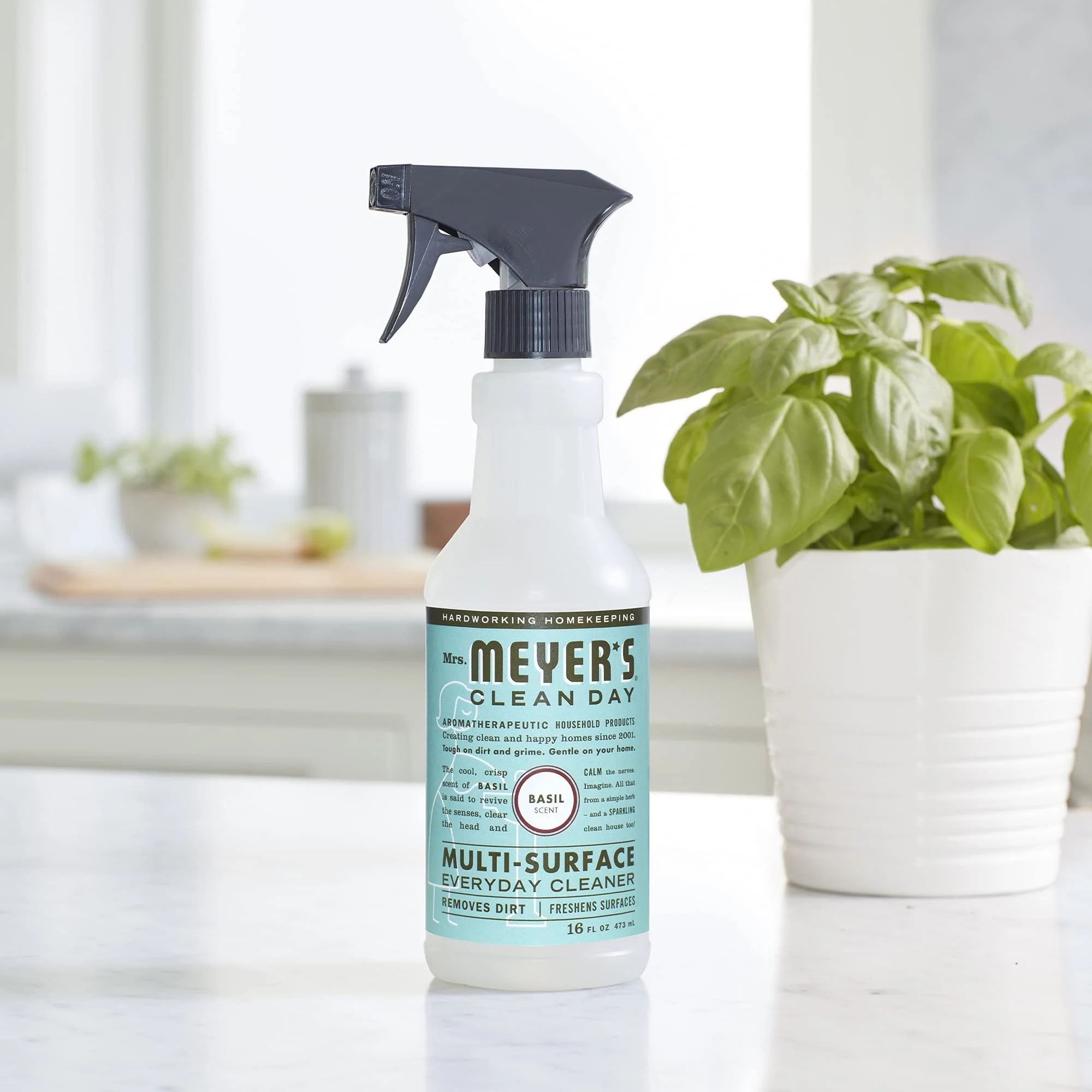 Mrs. MEYER'S CLEAN DAY All-Purpose Cleaner Spray,Basil,16 fl. oz,(Pack of 6) - Image 3