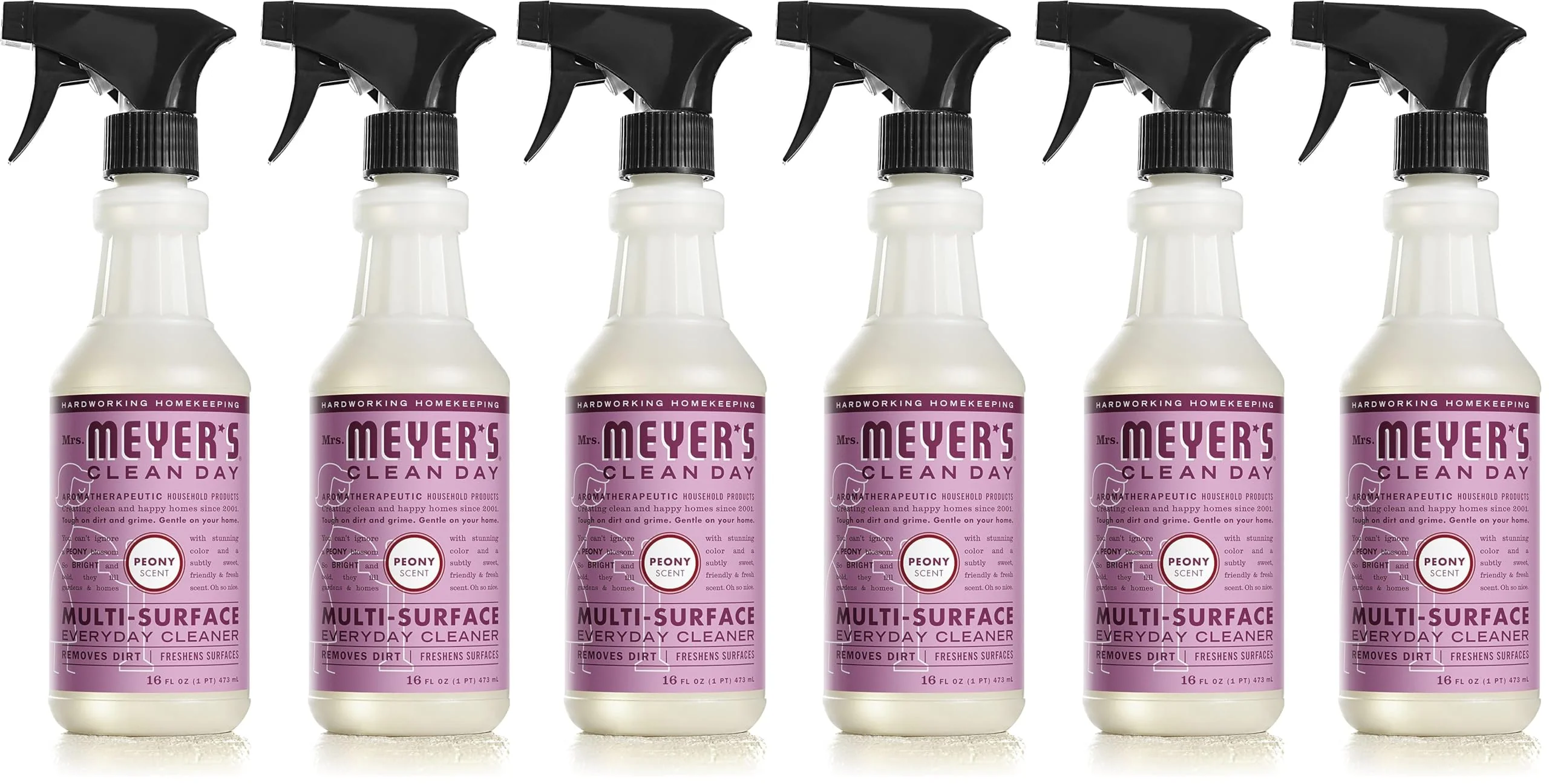 Mrs. MEYER'S CLEAN DAY All-Purpose Cleaner Spray,Peony,16 fl. oz,(Pack of 6)