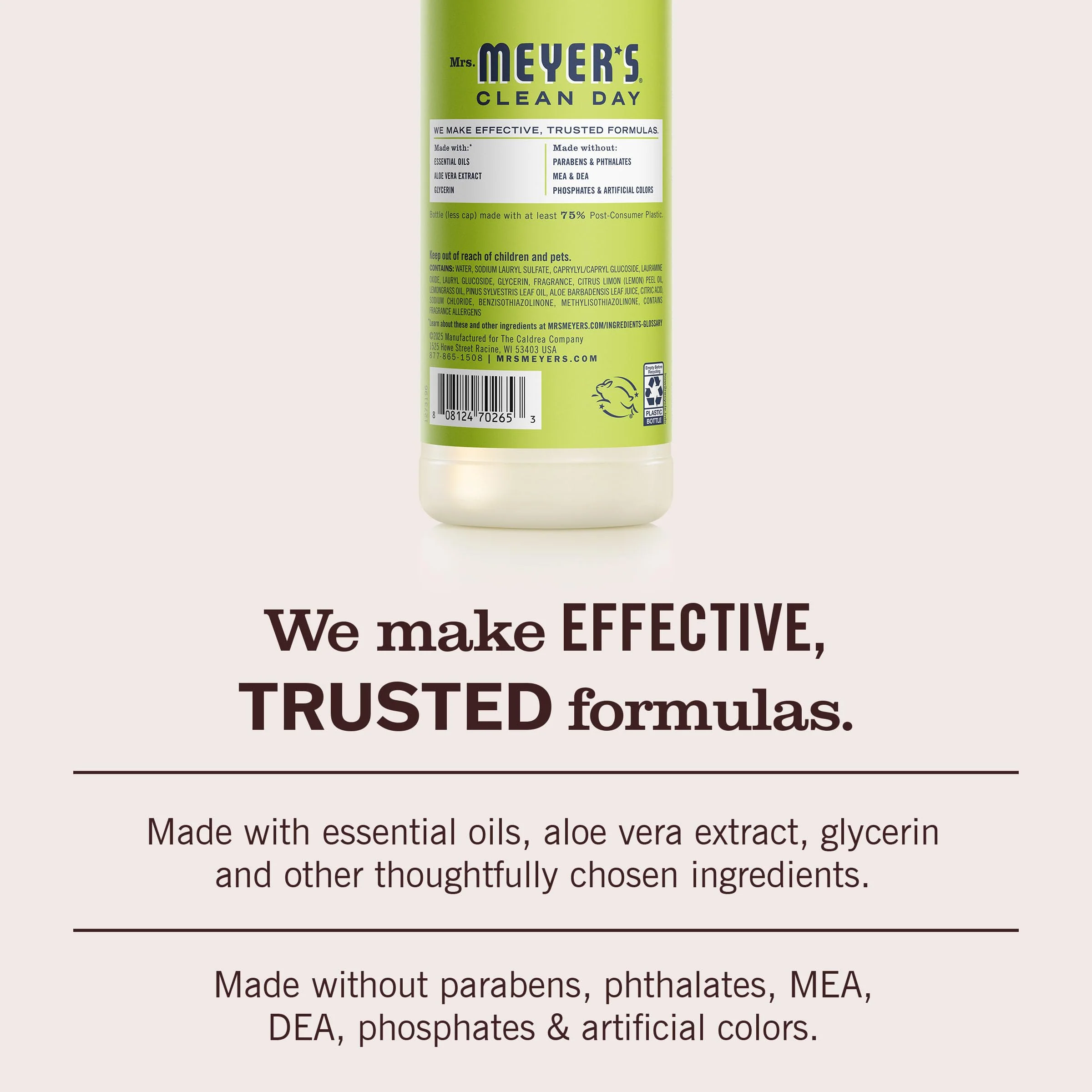 MRS. MEYER'S CLEAN DAY Liquid Dish Soap, Lemon Verbena, 16 fl. oz - Pack of 3 - Image 4