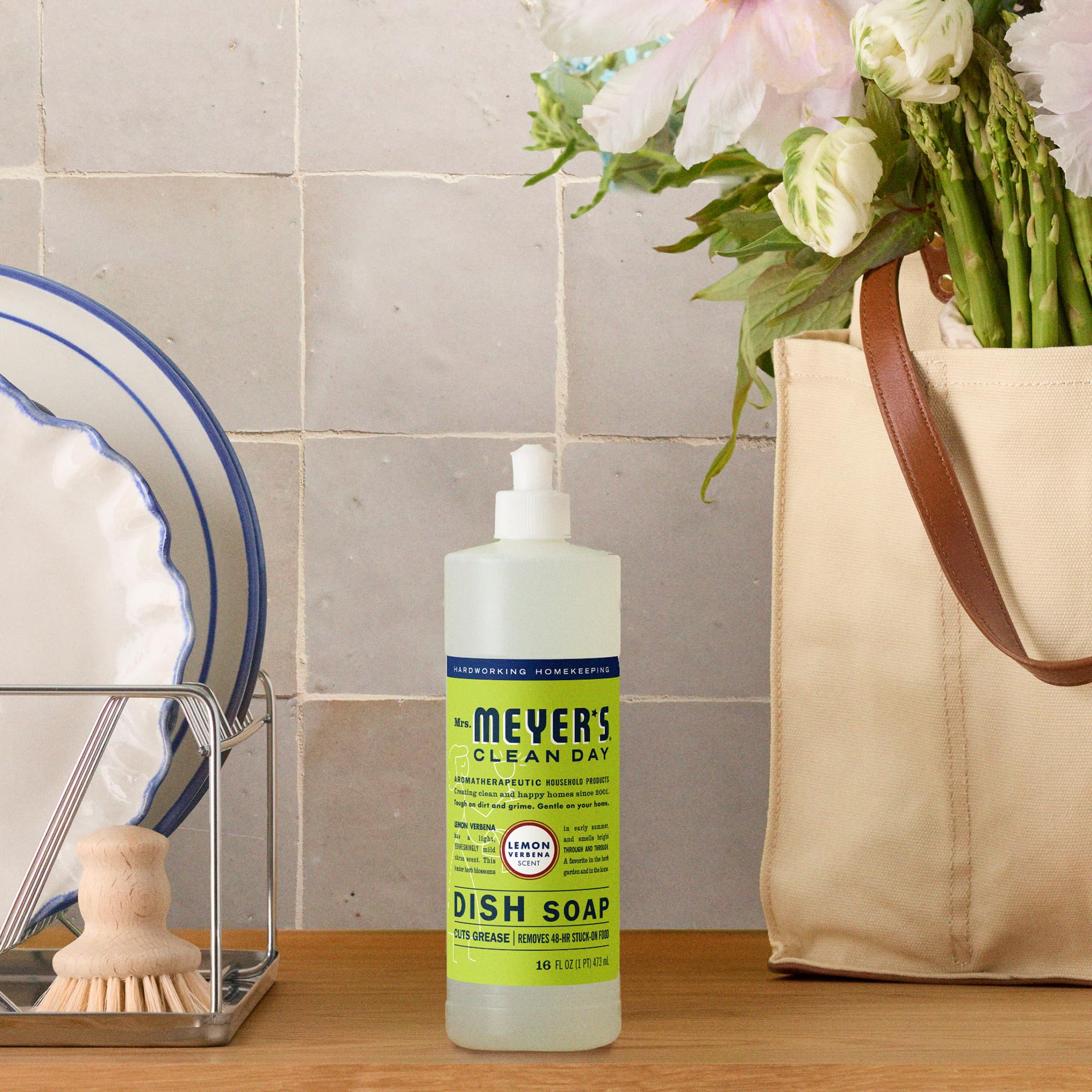 MRS. MEYER'S CLEAN DAY Liquid Dish Soap, Lemon Verbena, 16 fl. oz - Pack of 3 - Image 5