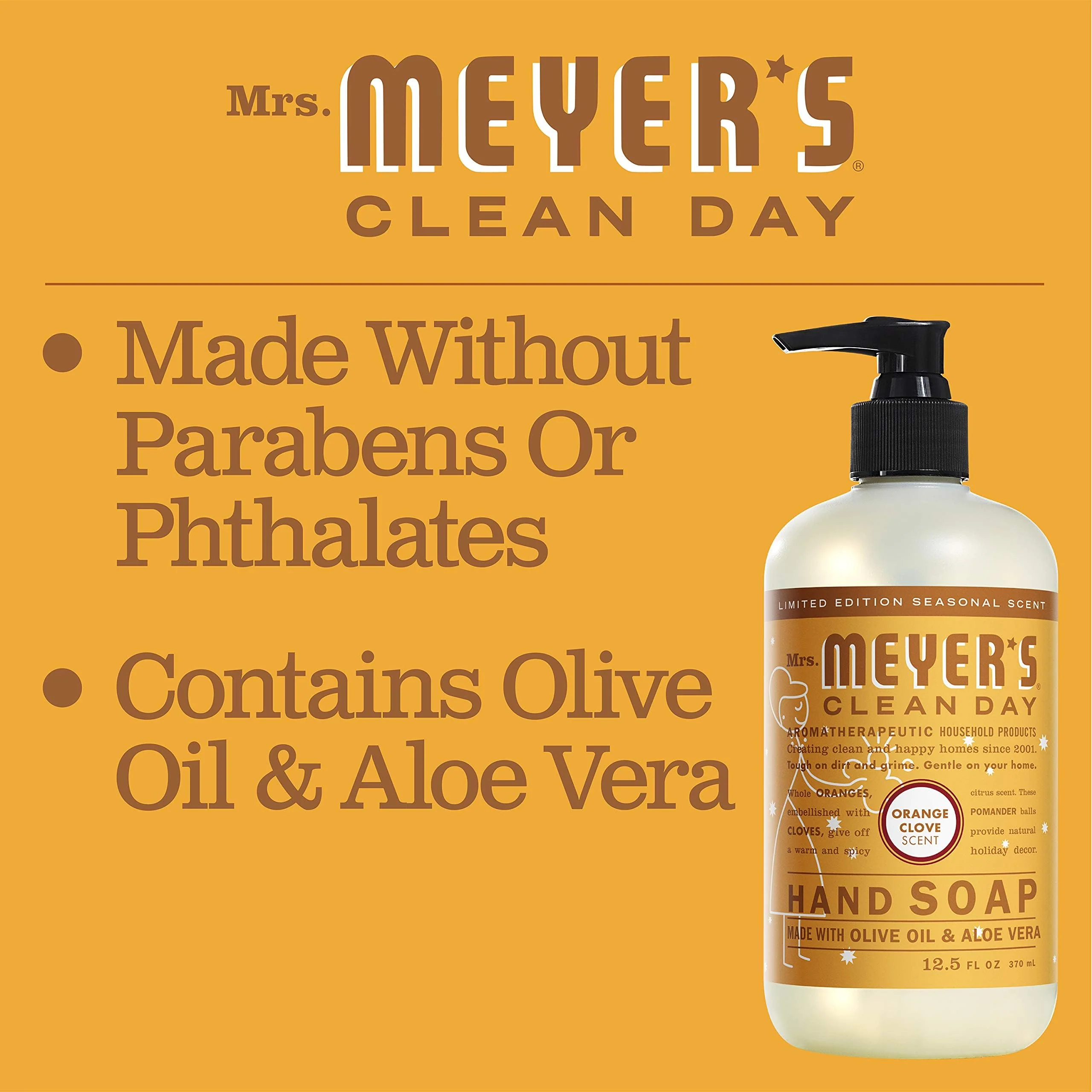 MRS. MEYER'S CLEAN DAY Liquid Hand Soap - Orange Clove, 12.50-Ounce (Pack of 3) - Image 8
