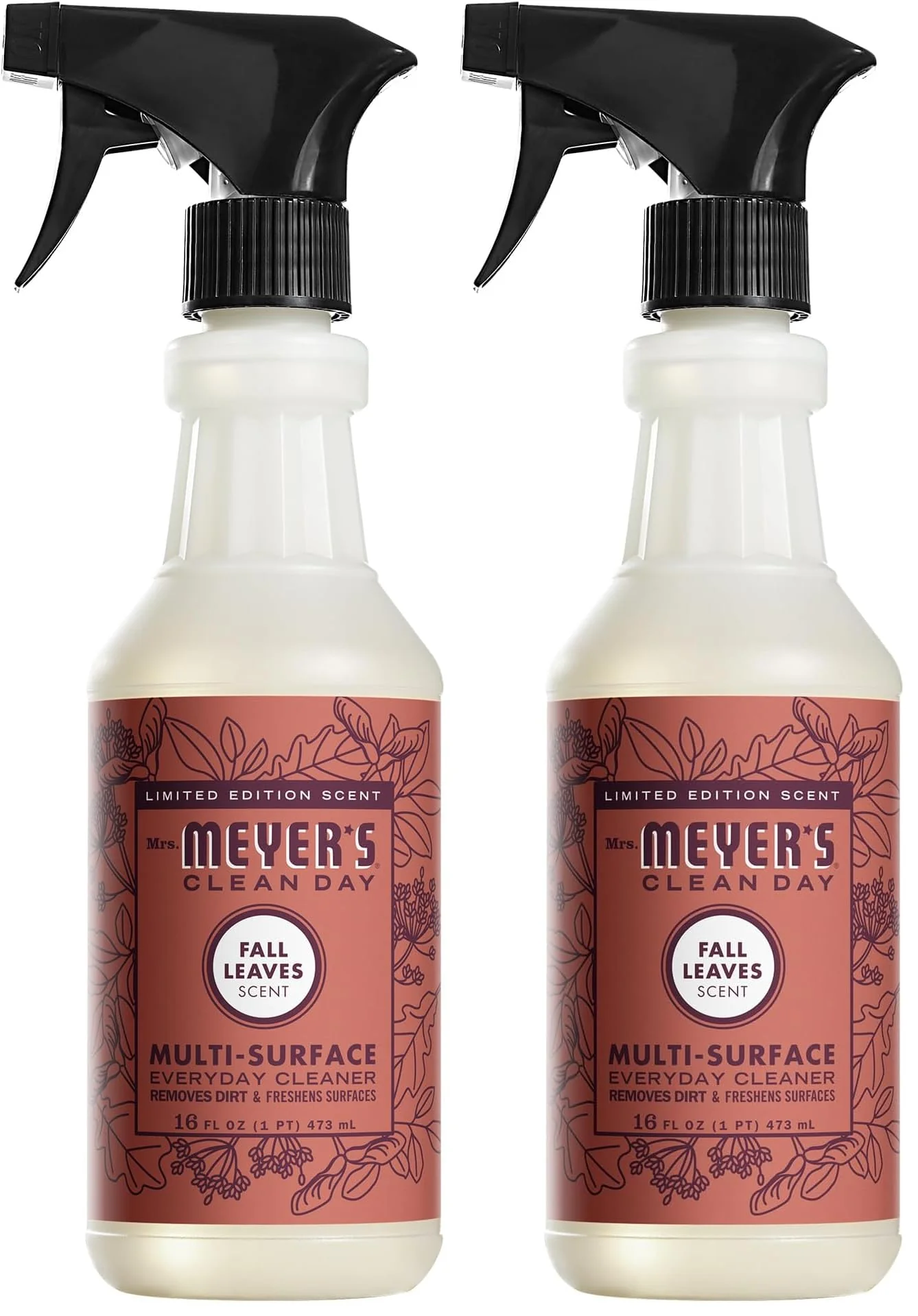 Mrs. MEYER'S CLEAN DAY Multi-Surface Everyday Cleaner,Fall Leaves Scent,16 Fl Oz Bottle,(Pack of 2)