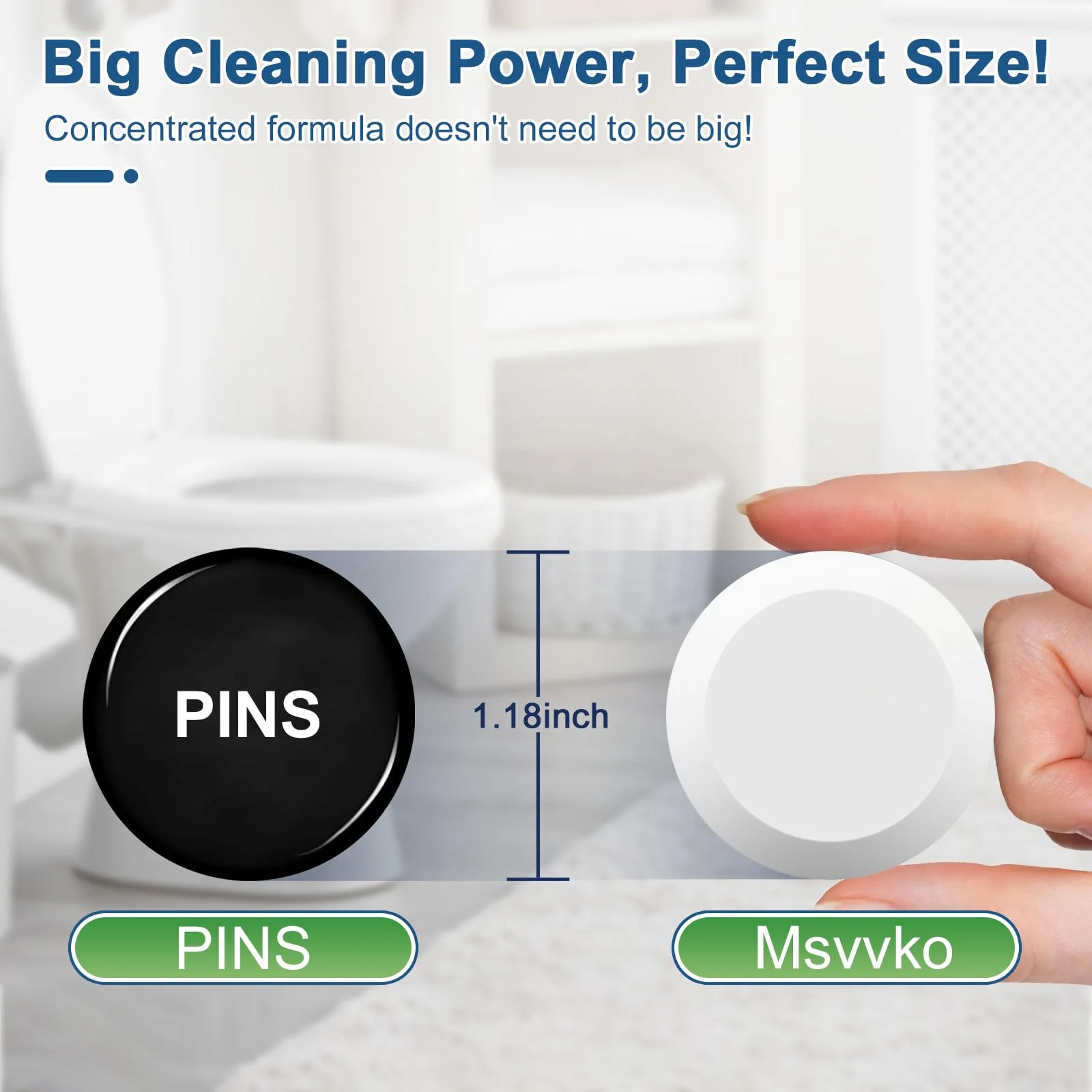 Msvvko Toilet Bowl Cleaners, Bleach Tablets 100 PACK, Automatic Cleaner for Tank, Effectively Eliminate Limescale, Stains & Odor, Continuous Cleaning for Bathroom & Toilet - Image 3