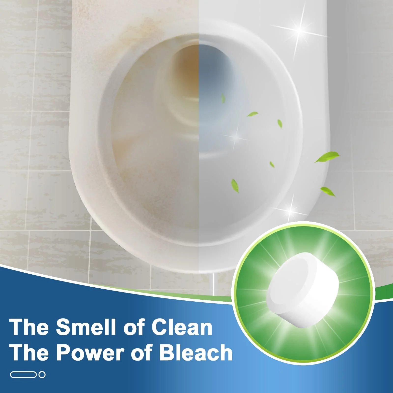 Msvvko Toilet Bowl Cleaners, Bleach Tablets 100 PACK, Automatic Cleaner for Tank, Effectively Eliminate Limescale, Stains & Odor, Continuous Cleaning for Bathroom & Toilet - Image 4