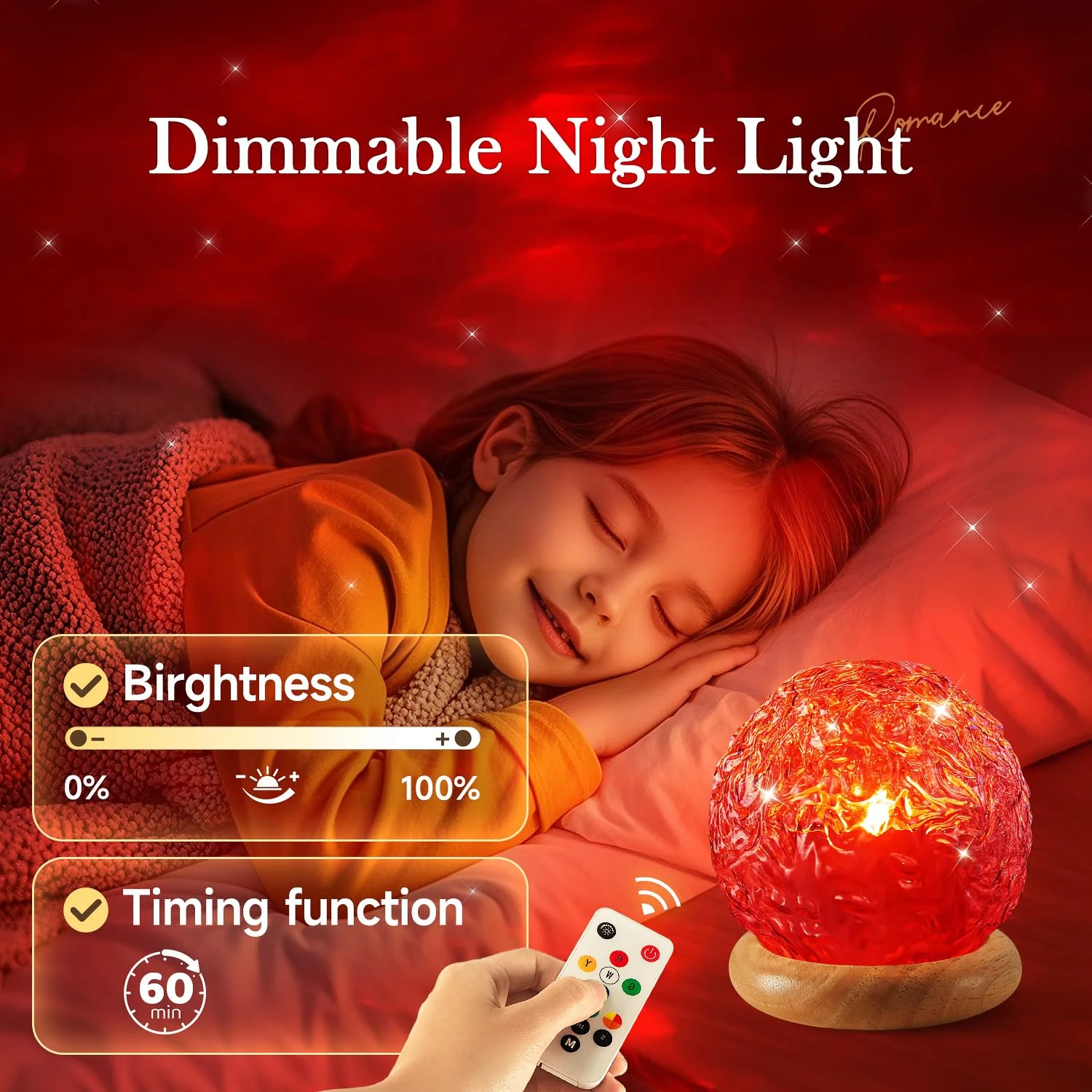 Mubarek Crystal Light Projector, 216 Modes Mood Lighting for Bedroom, Remote & USB Control Room Lights for Bedroom, Ambient Lighting Aesthetic Room Decor for Teen Girls Gifts, Christmas Gifts for Kids - Image 3