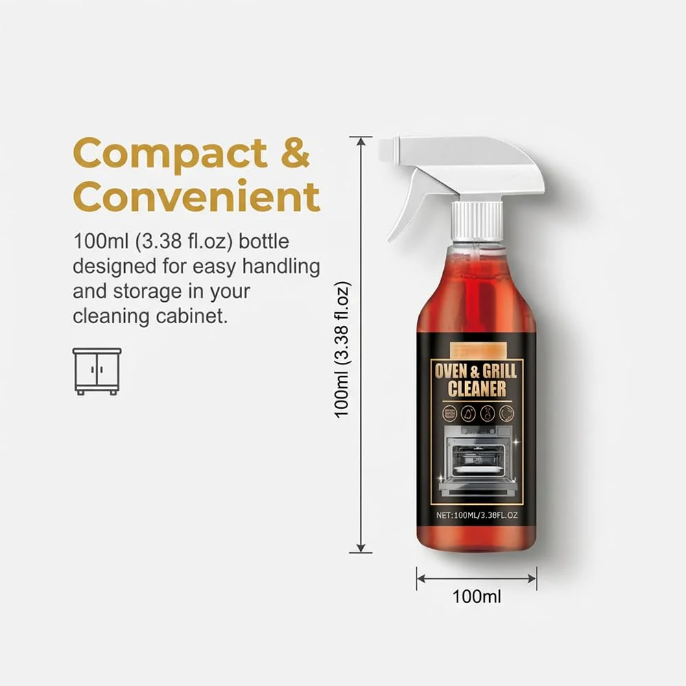 Mucpad Kitchen Heavy Oil Cleaner Spray,Clean Spray Cleaner for Ovens,Countertops,Stovetop,100Ml All Purpose Kitchens Heavy Oil Cleaning Agent (1PC) - Image 4