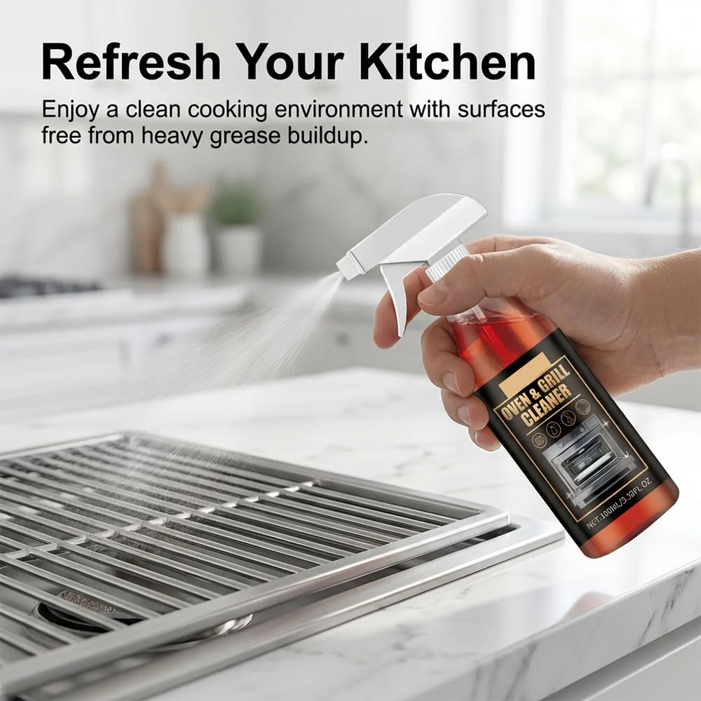 Mucpad Kitchen Heavy Oil Cleaner Spray,Clean Spray Cleaner for Ovens,Countertops,Stovetop,100Ml All Purpose Kitchens Heavy Oil Cleaning Agent (1PC) - Image 8
