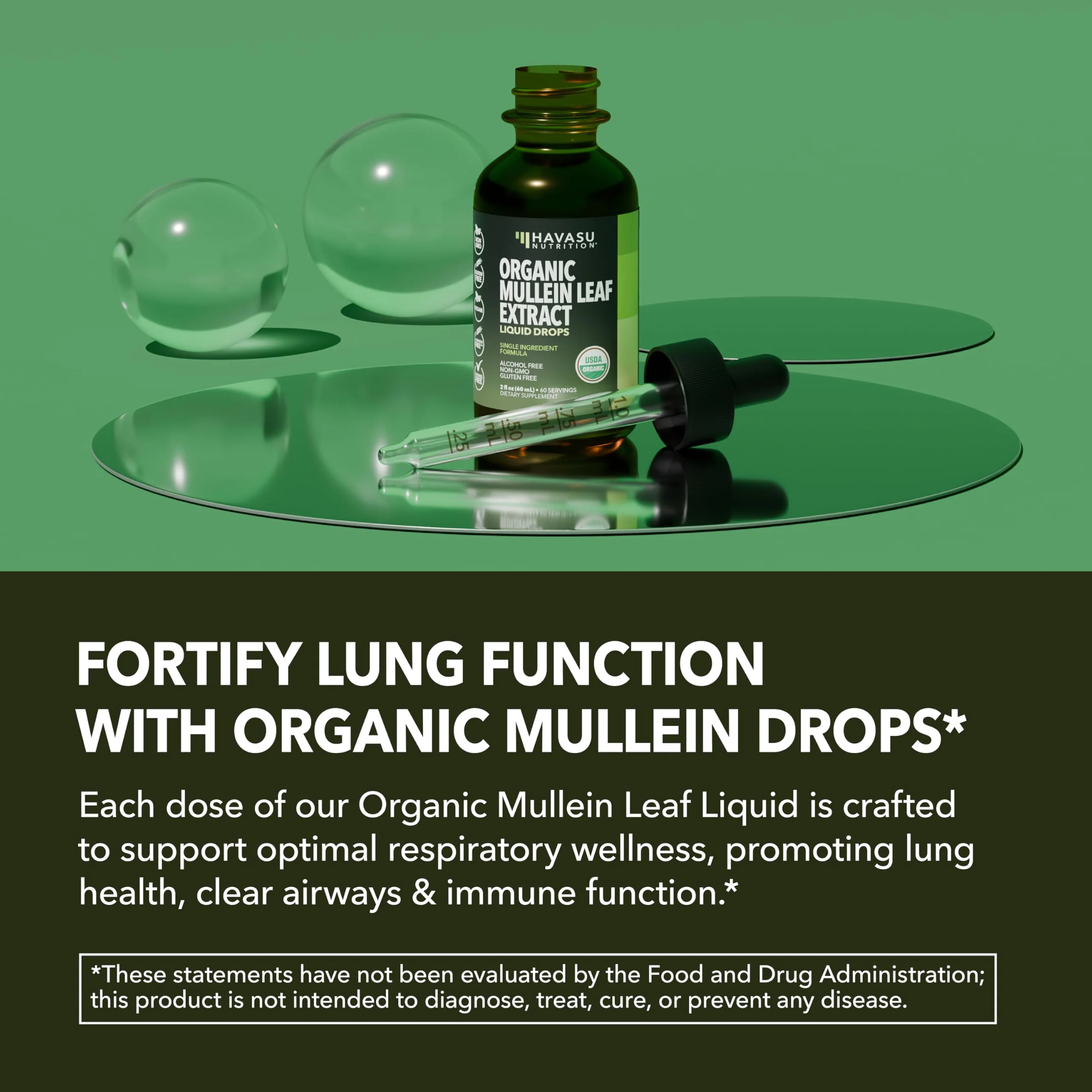 Mullein Drops for Lungs - USDA Organic Mullein Leaf Extract - Respiratory Health and Lung Support Supplement - 2 Fl Oz - Vegan, Non-GMO, and Alcohol Free Formula - Herbal Tincture - 2 Month Supply - Image 7