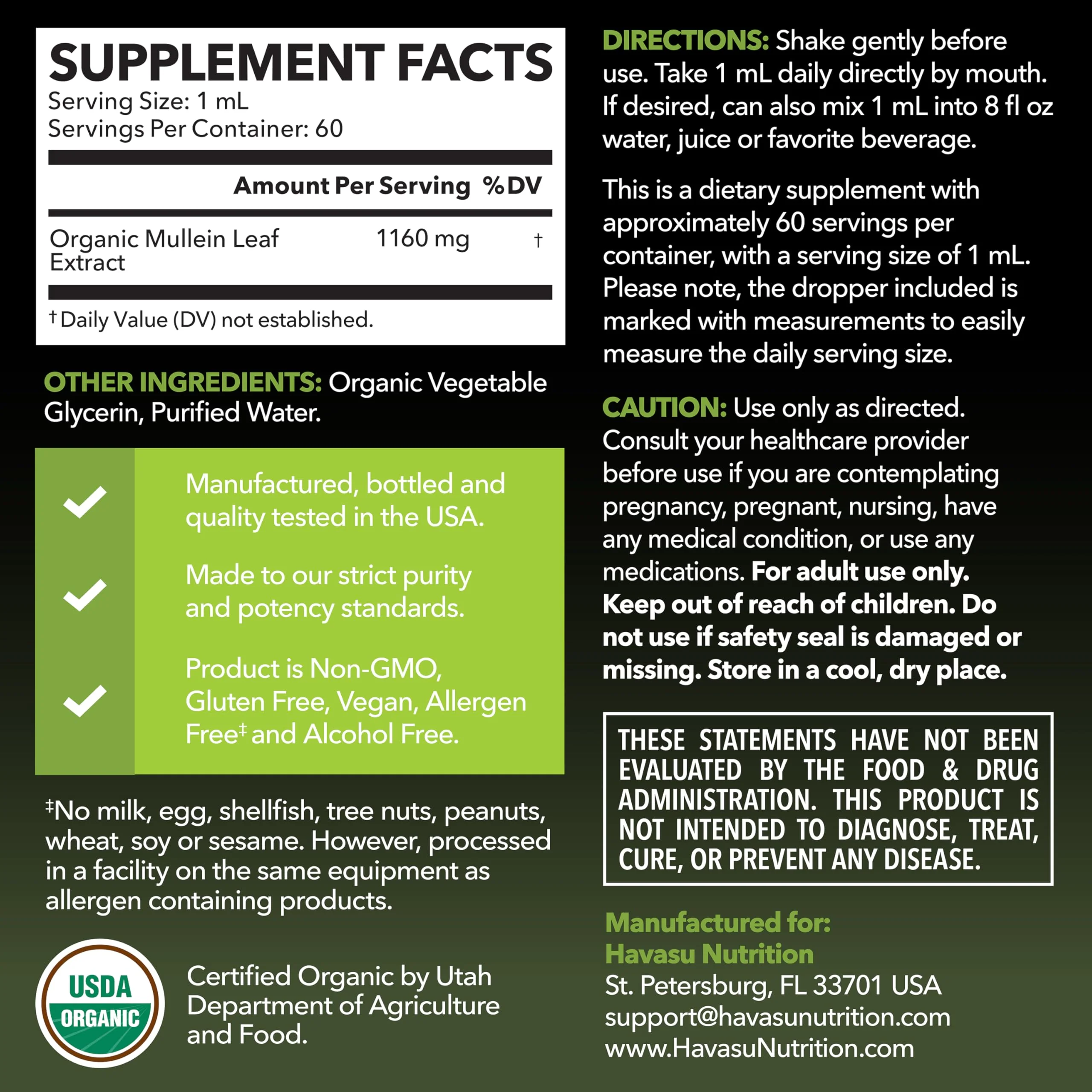 Mullein Drops for Lungs - USDA Organic Mullein Leaf Extract - Respiratory Health and Lung Support Supplement - 2 Fl Oz - Vegan, Non-GMO, and Alcohol Free Formula - Herbal Tincture - 2 Month Supply - Image 9