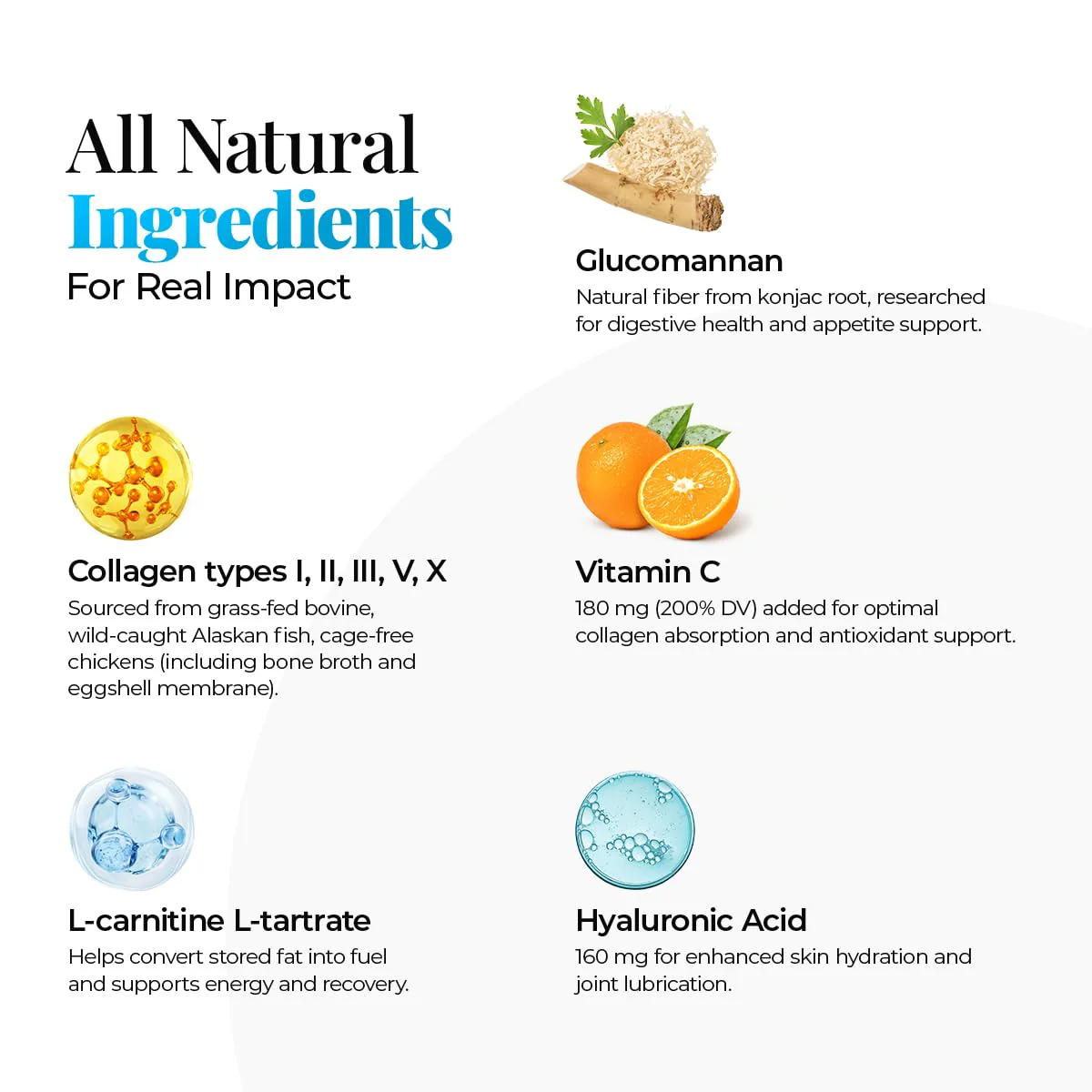 Multi Collagen Powder with Types I, II, III, V, X - Weight Management Supplement with Vitamin C & Hyaluronic Acid – Supports Skin, Hair, Nails, Metabolism, Joint & Muscle Health – 20 Servings (1) - Image 4
