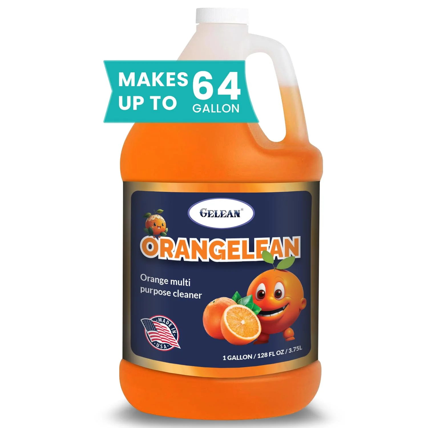 Multi Purpose Cleaner Pet Odor eliminator - Concentrate MAKES 64 GALLON - MADE IN USA- pH Neutral - ORANGELEAN Strong Odor Floor Cleaner - Orange Stain Remover 128 oz - Image 2