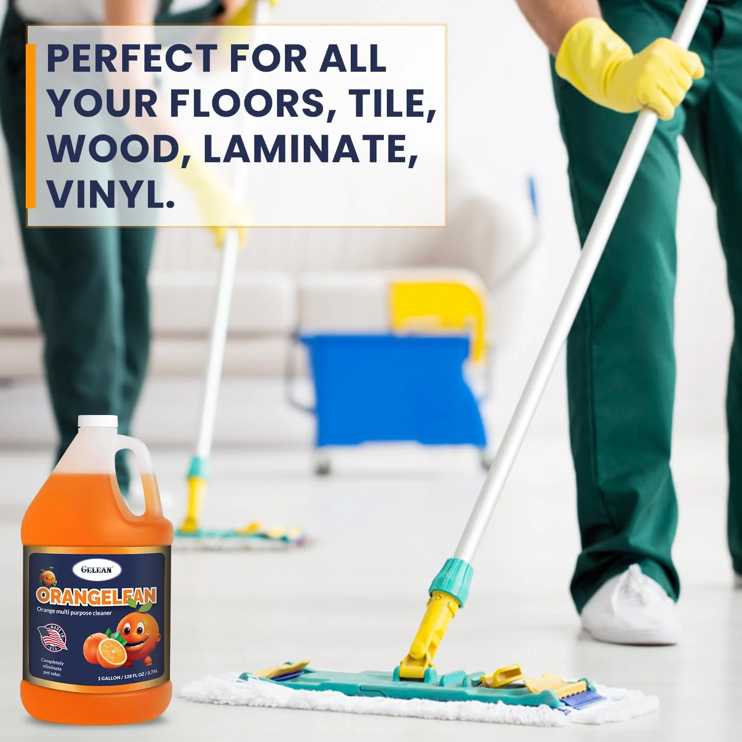 Multi Purpose Cleaner Pet Odor eliminator - Concentrate MAKES 64 GALLON - MADE IN USA- pH Neutral - ORANGELEAN Strong Odor Floor Cleaner - Orange Stain Remover 128 oz - Image 6