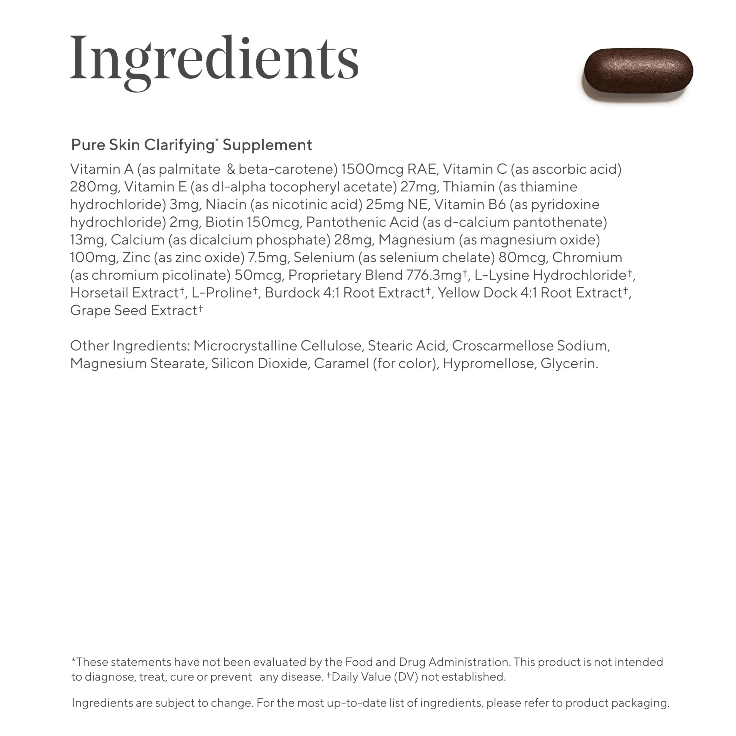 Murad Pure Skin Acne Supplements – 60 Tablets – Clear Skin Support with Blend of Vitamin A & B6, Zinc, Amino Acids, & Burdock Root – Promotes Healthy Skin, Oil Balance, Gut Health & Stress Relief - Image 5