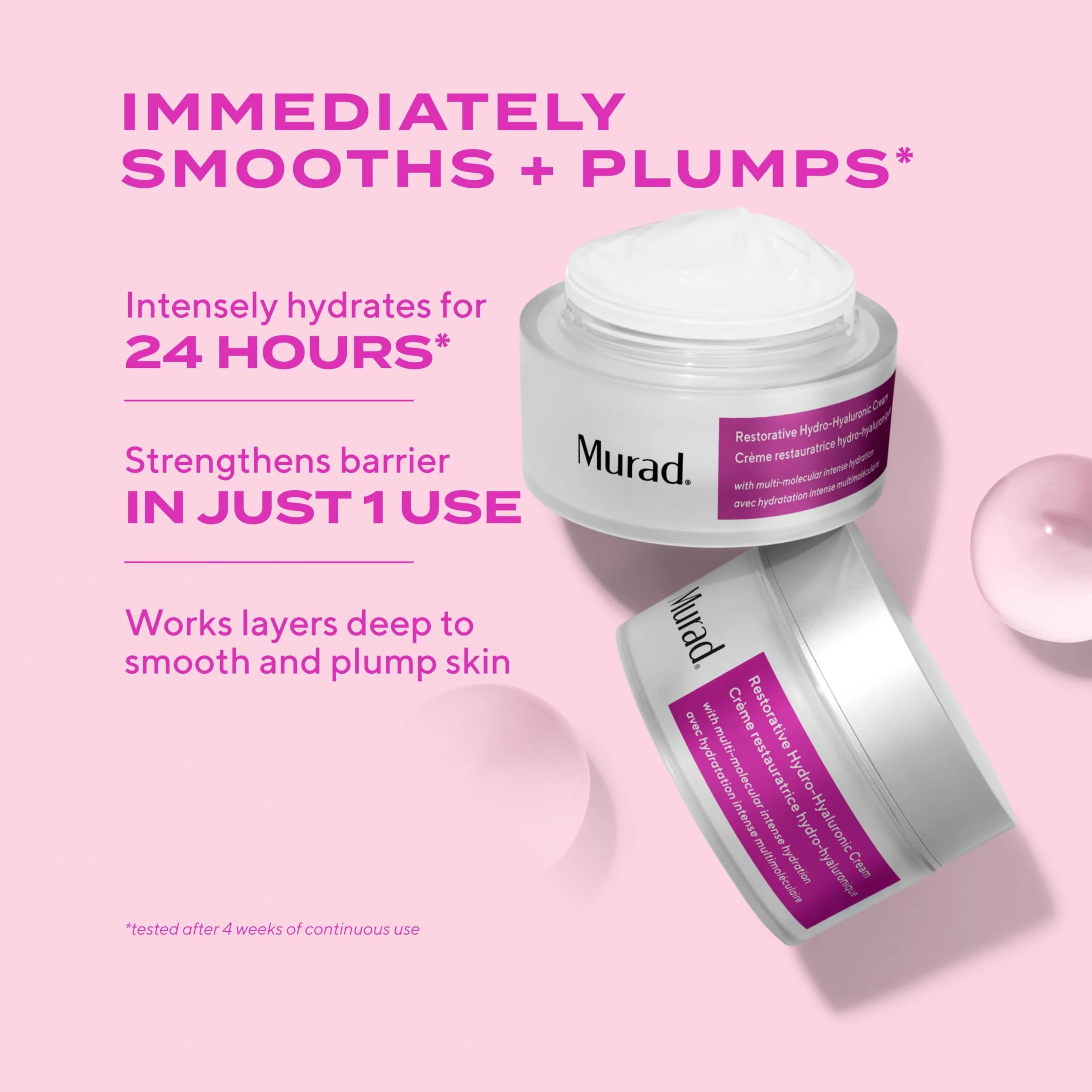 Murad Restorative Hydro-Hyaluronic Face Cream – Moisture-Boosting Formula with Hyaluronic Acid, Coconut Extract, Botanical Oils & Shea Butter for Lasting Hydration, Plump, & Smooth Skin - 1.7 Fl Oz - Image 9