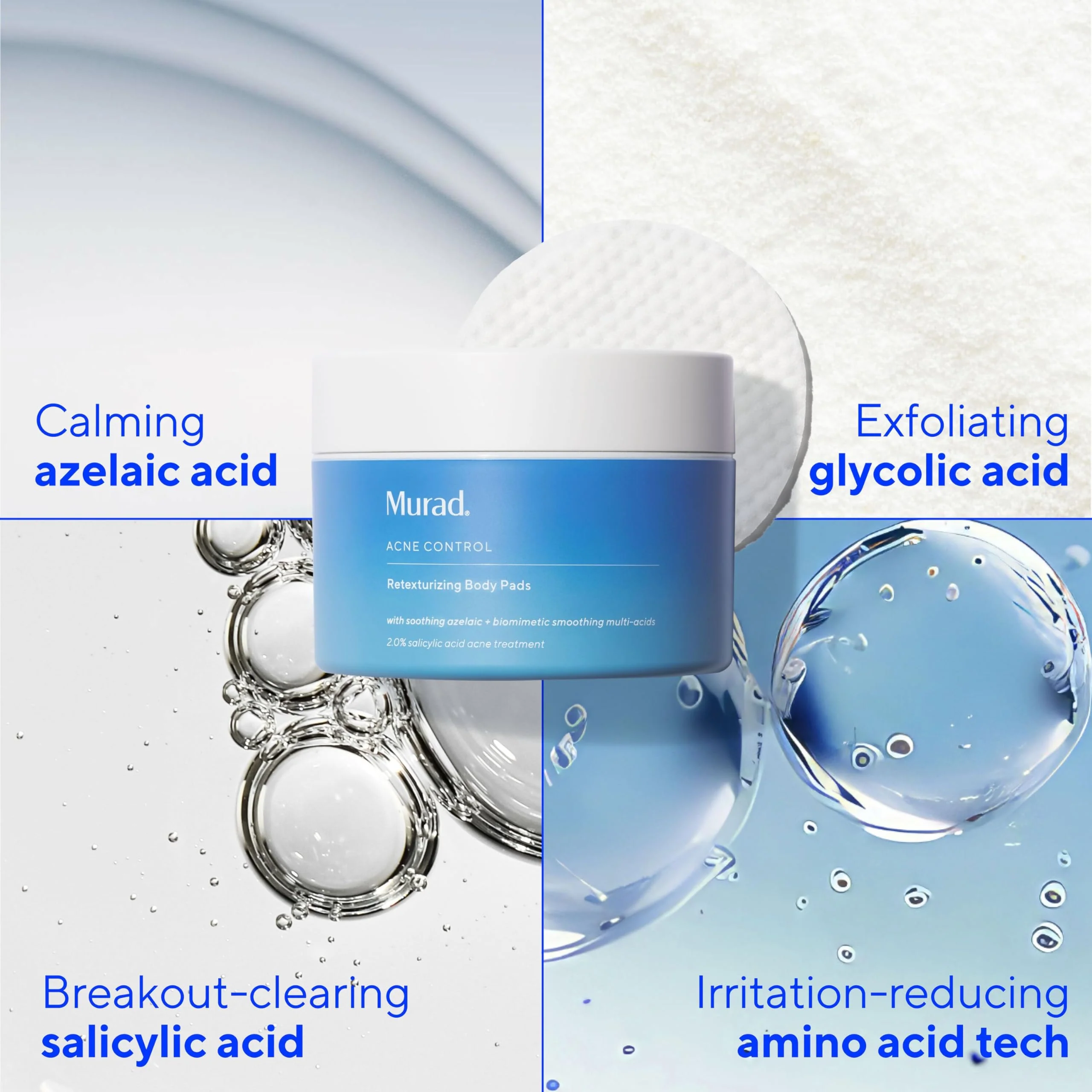 Murad Retexturizing Body Pads – Acne-Fighting Exfoliating Pads with Azelaic, Salicylic, and Glycolic Acid for Acne Breakouts, Smoothing KP Bumps, and Soothing Aggravated Skin – 45 Pads - Image 6
