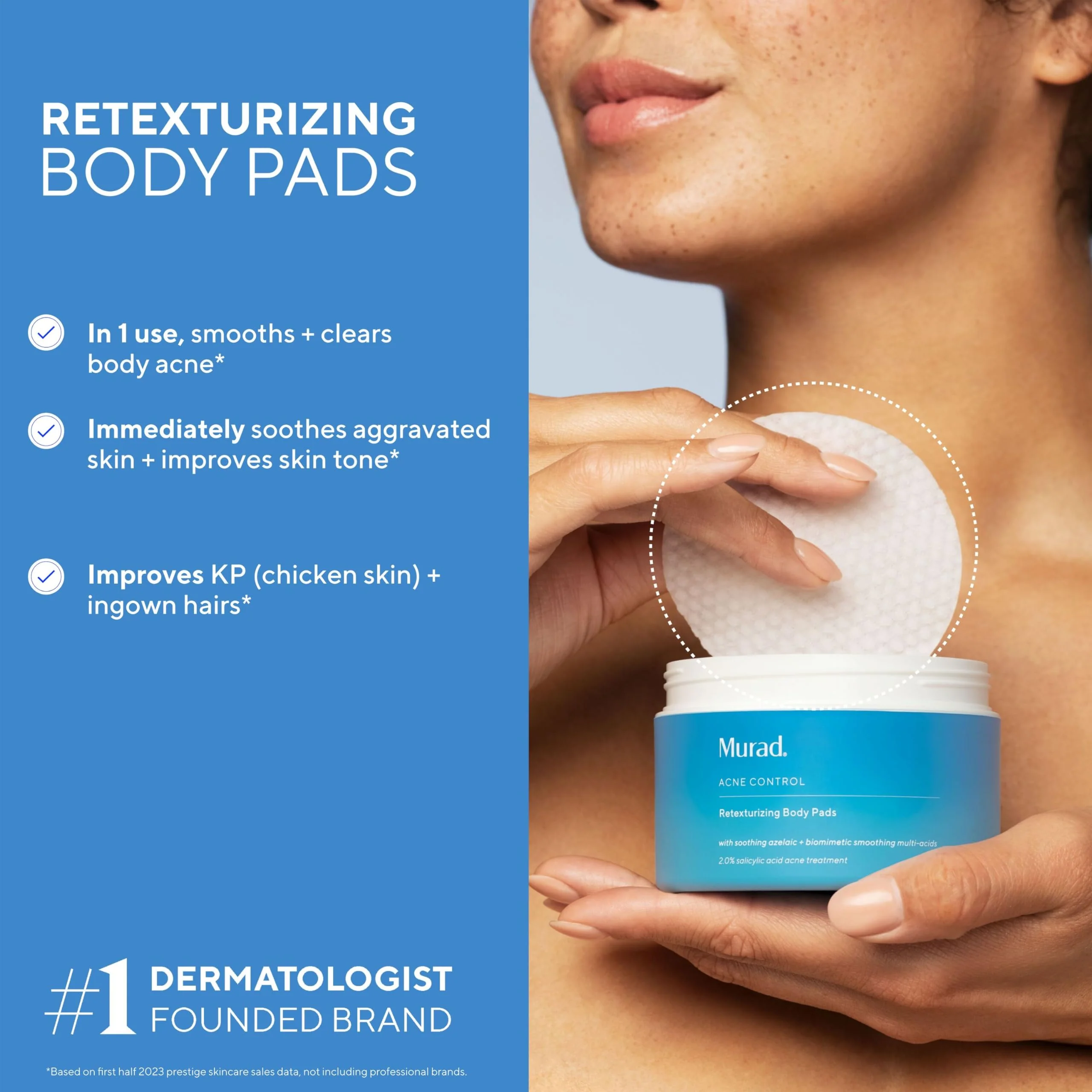 Murad Retexturizing Body Pads – Acne-Fighting Exfoliating Pads with Azelaic, Salicylic, and Glycolic Acid for Acne Breakouts, Smoothing KP Bumps, and Soothing Aggravated Skin – 45 Pads - Image 9