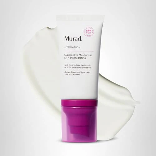 Murad Superactive Hydrating Moisturizer SPF 50 - Dewy Hydration Facial Suncreen Supercharged with Hyaluronic Acid For Plump and Bouncy Skin - 1.7FL Oz - Image 2