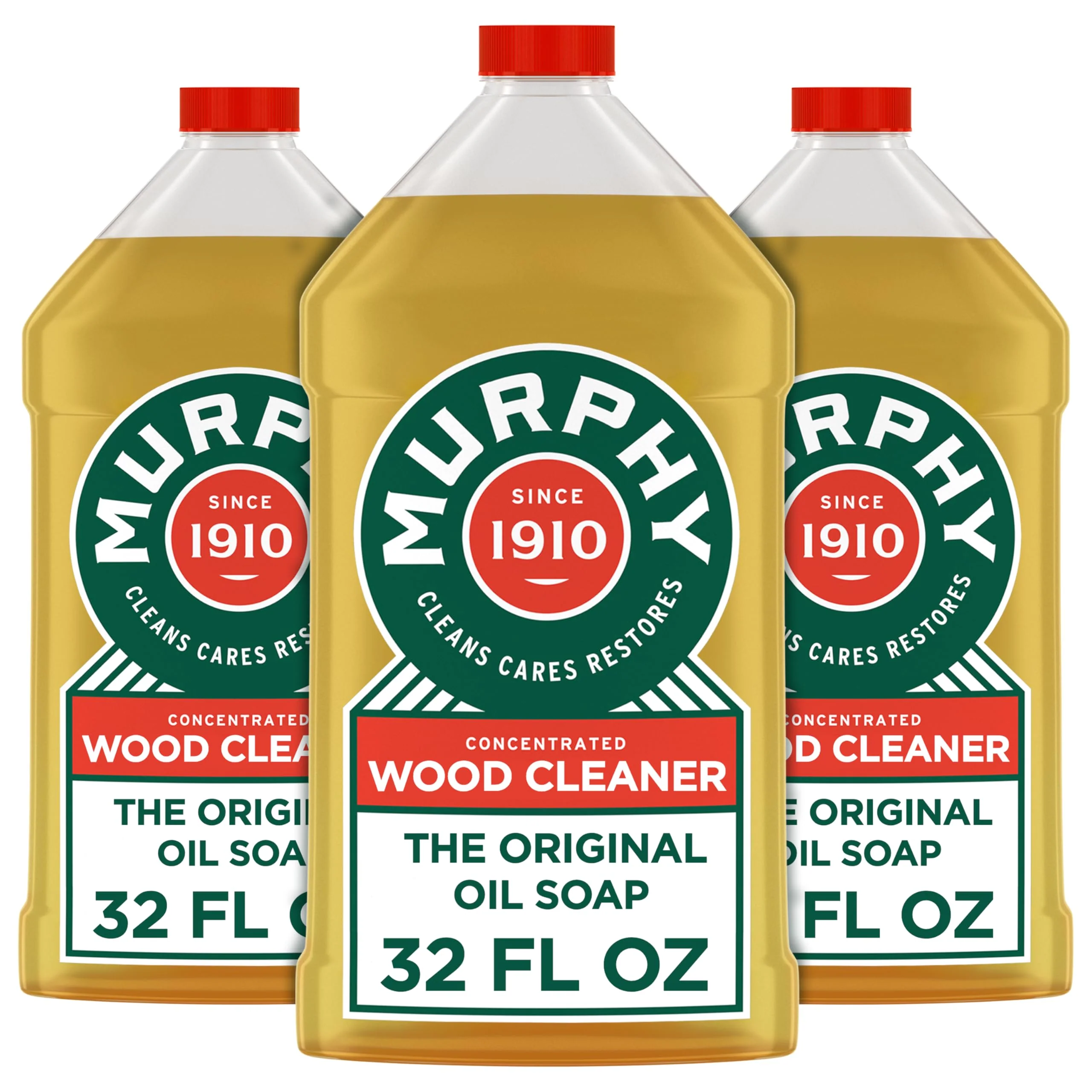 Murphy Oil Soap Concentrated Formula, Wood Cleaner, No-Rinse Floor Cleaner, Citronella Oil Scent, 32 fl oz Bottle (3 Pack)