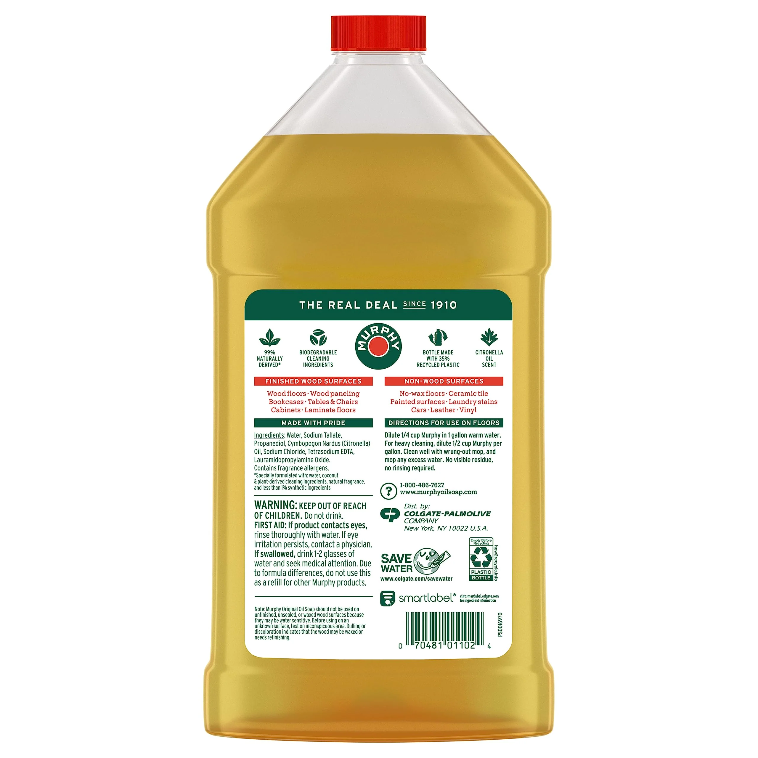 Murphy Oil Soap Concentrated Formula, Wood Cleaner, No-Rinse Floor Cleaner, Citronella Oil Scent, 32 fl oz Bottle (3 Pack) - Image 9