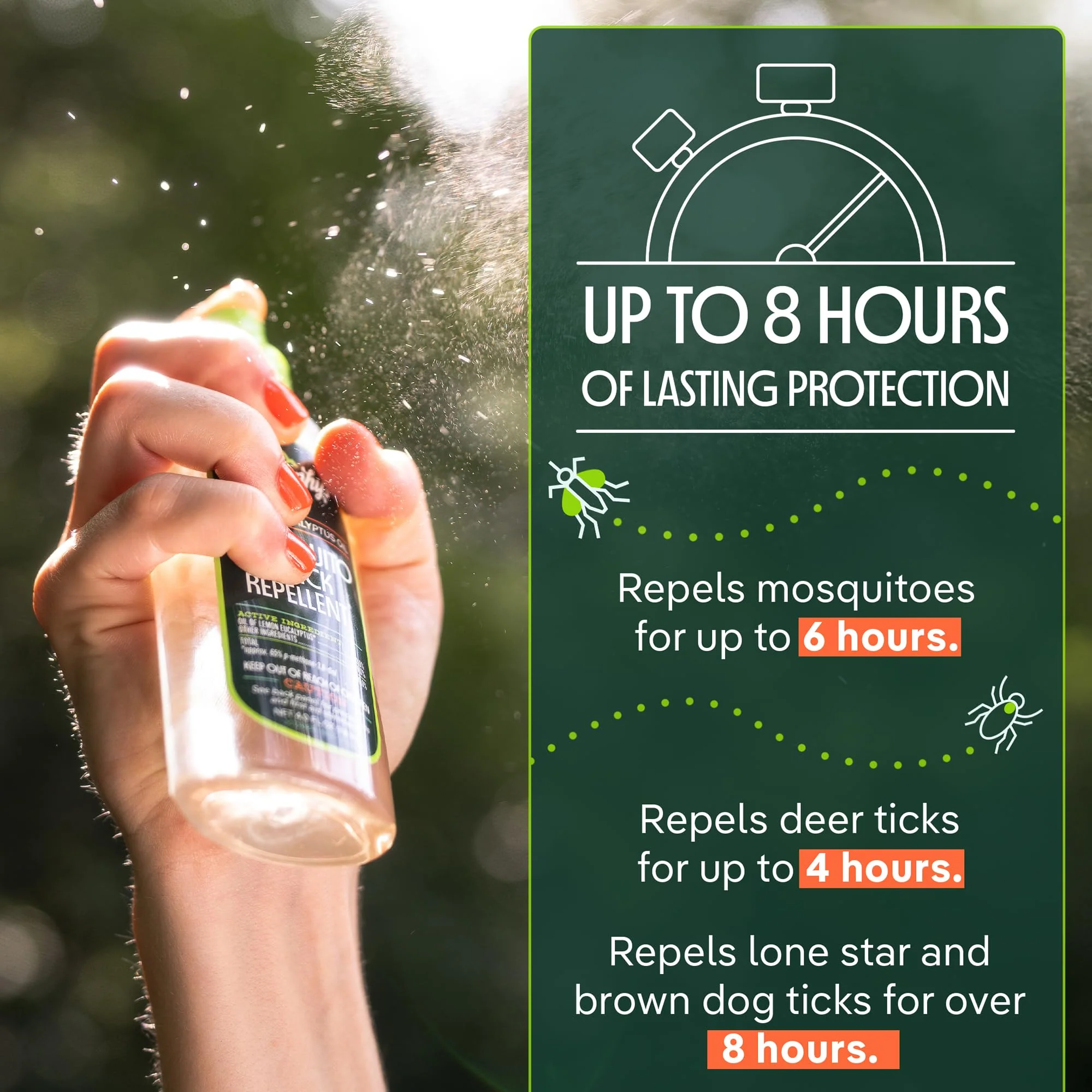 Murphy's Naturals Mosquito & Tick Bug Repellent Spray, Oil of Lemon Eucalyptus for Skin + Outdoor Gear, 4 Ounce Pump, 1-Pack - Image 3
