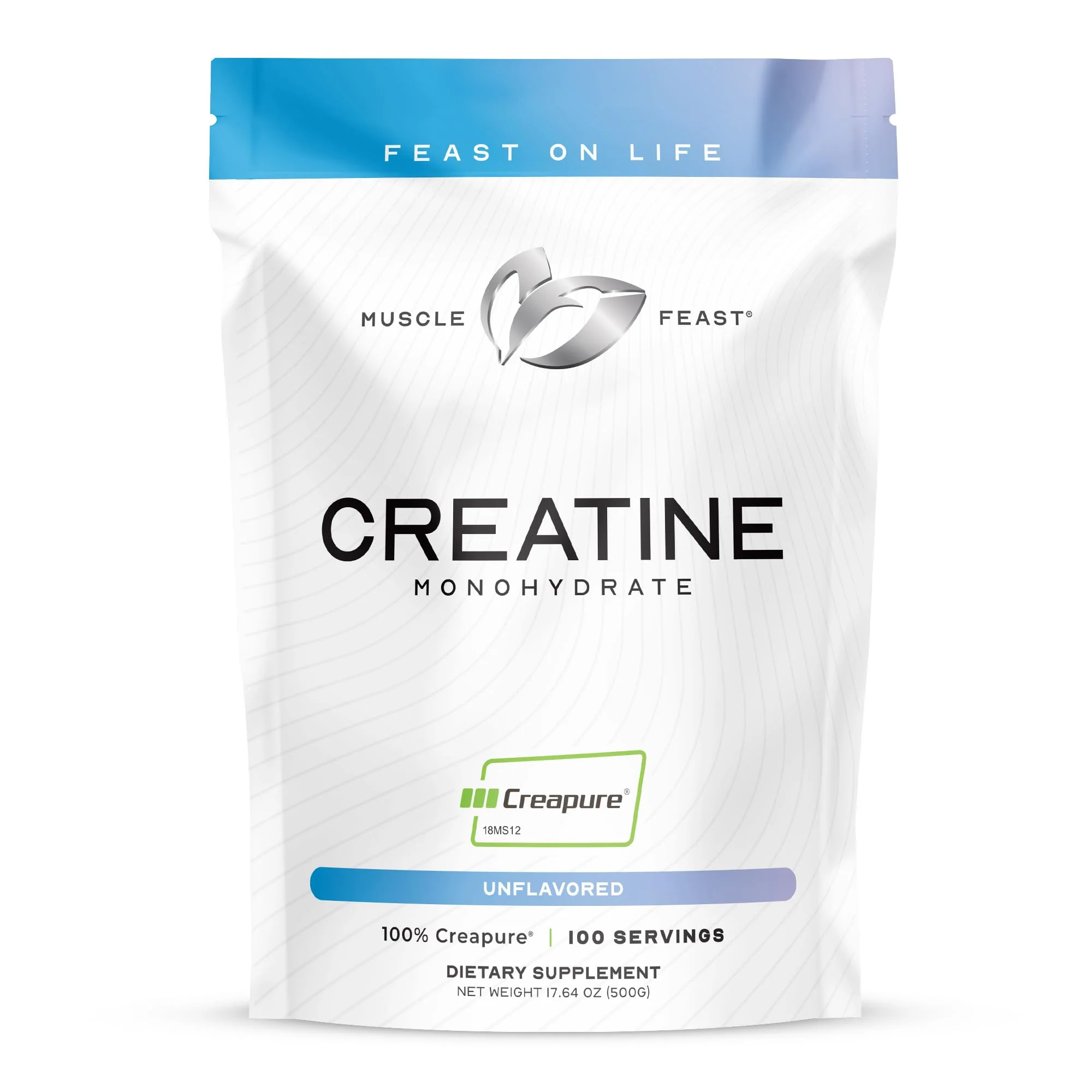 Muscle Feast Creapure Creatine Monohydrate Powder, Vegan Keto Friendly Gluten-Free, Mass Gainer, Muscle Recovery Supplement and Trusted Creatine for Muscle Growth, Creatine Powder, Unflavored, 500g - Image 2