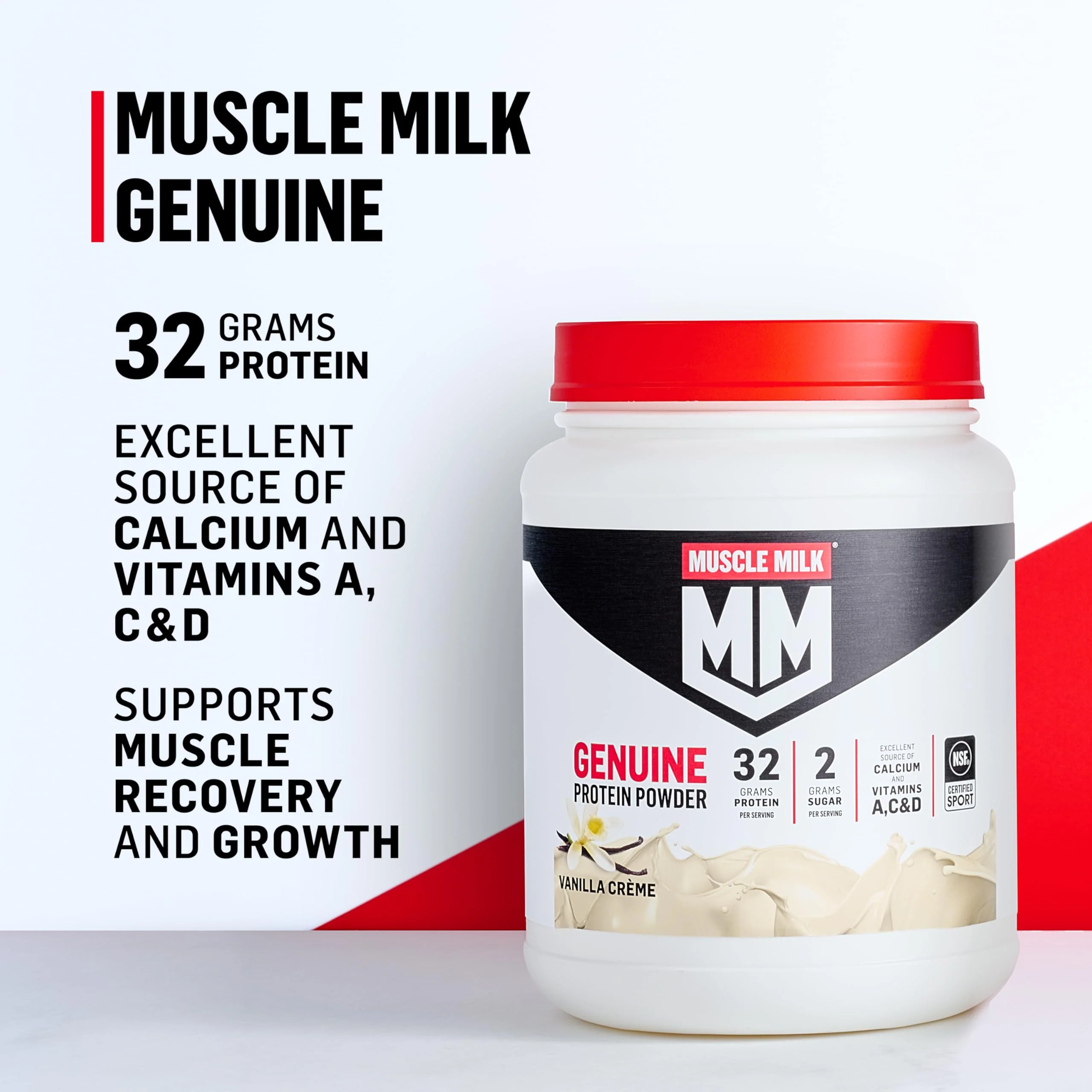 Muscle Milk Genuine Protein Powder, Vanilla Creme, 32g Protein, 4.94 Pound, 32 Servings - Image 5