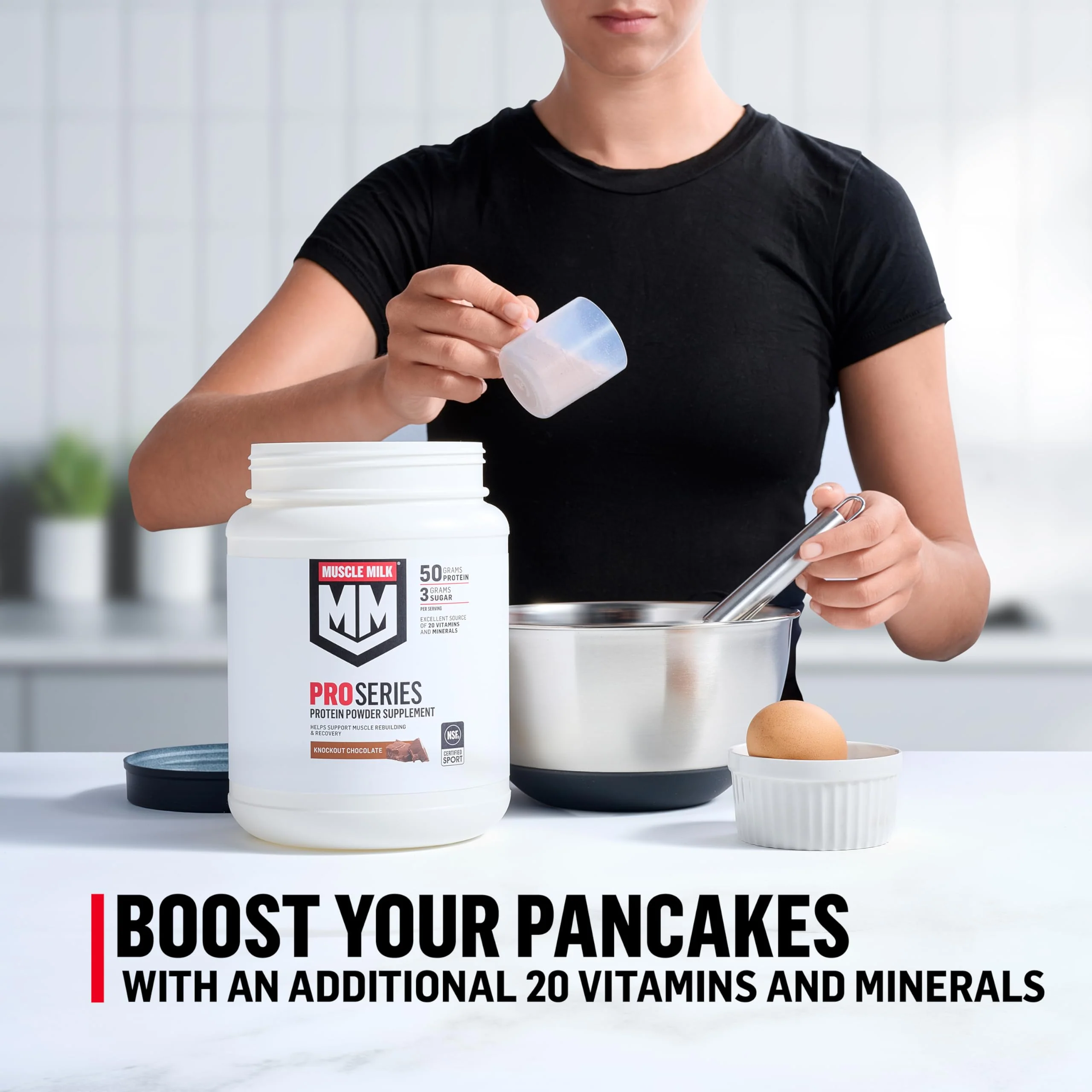 Muscle Milk Pro Series Protein Powder Supplement, Slammin' Strawberry, 2 Pound, 11 Servings, 50g Protein, 3g Sugar, 20 Vitamins & Minerals, NSF Certified for Sport, Packaging May Vary - Image 5