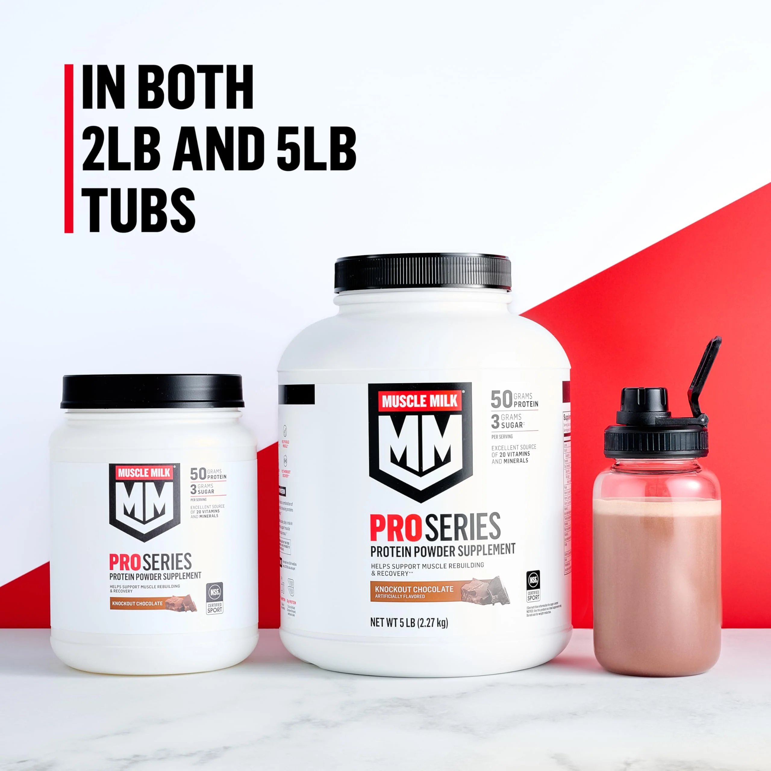 Muscle Milk Pro Series Protein Powder Supplement, Slammin' Strawberry, 2 Pound, 11 Servings, 50g Protein, 3g Sugar, 20 Vitamins & Minerals, NSF Certified for Sport, Packaging May Vary - Image 7