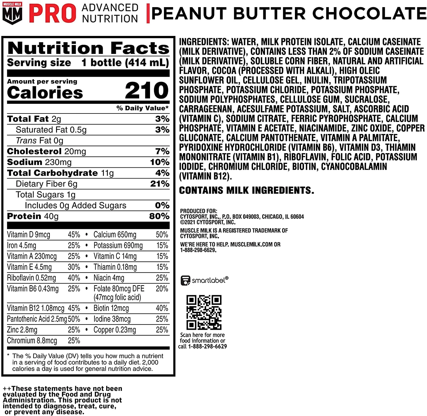 Muscle Milk Pro Series Protein Shake,Chocolate Peanut Butter,40g Protein,14 Fl Oz,(Pack of 24) - Image 2