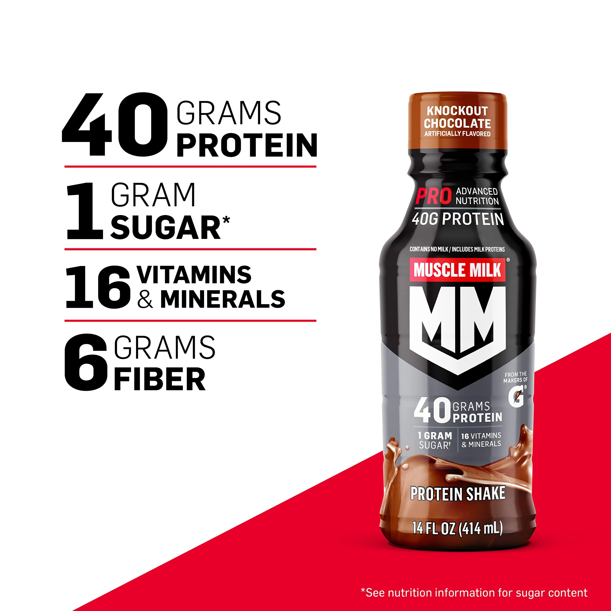 Muscle Milk Pro Series Protein Shake,Chocolate Peanut Butter,40g Protein,14 Fl Oz,(Pack of 24) - Image 3