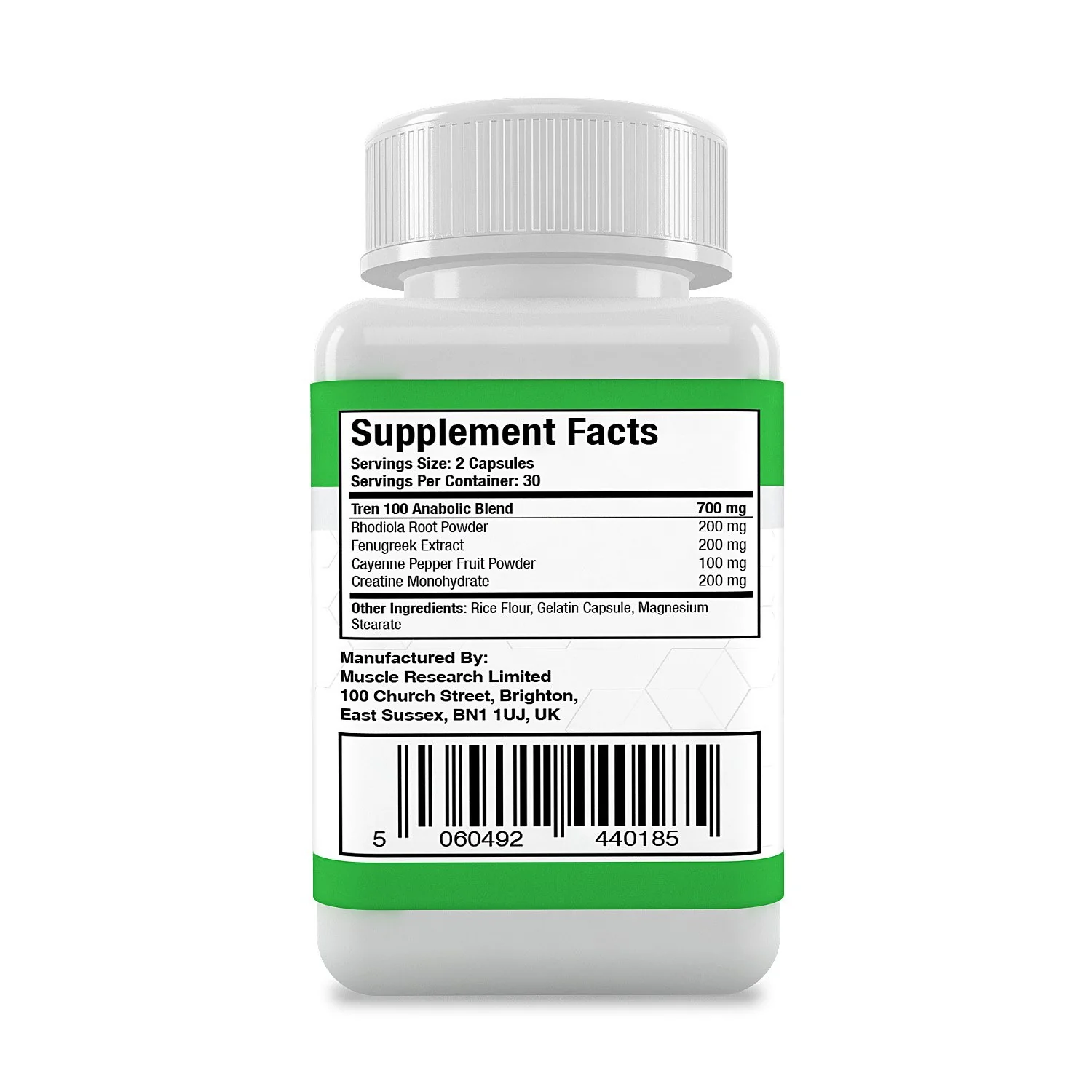 Muscle Research TREN 100 - Advanced Legal Bodybuilding Supplement - 60 Vegetarian Capsules - 30 Days Supply - UK Manufactured - Image 2