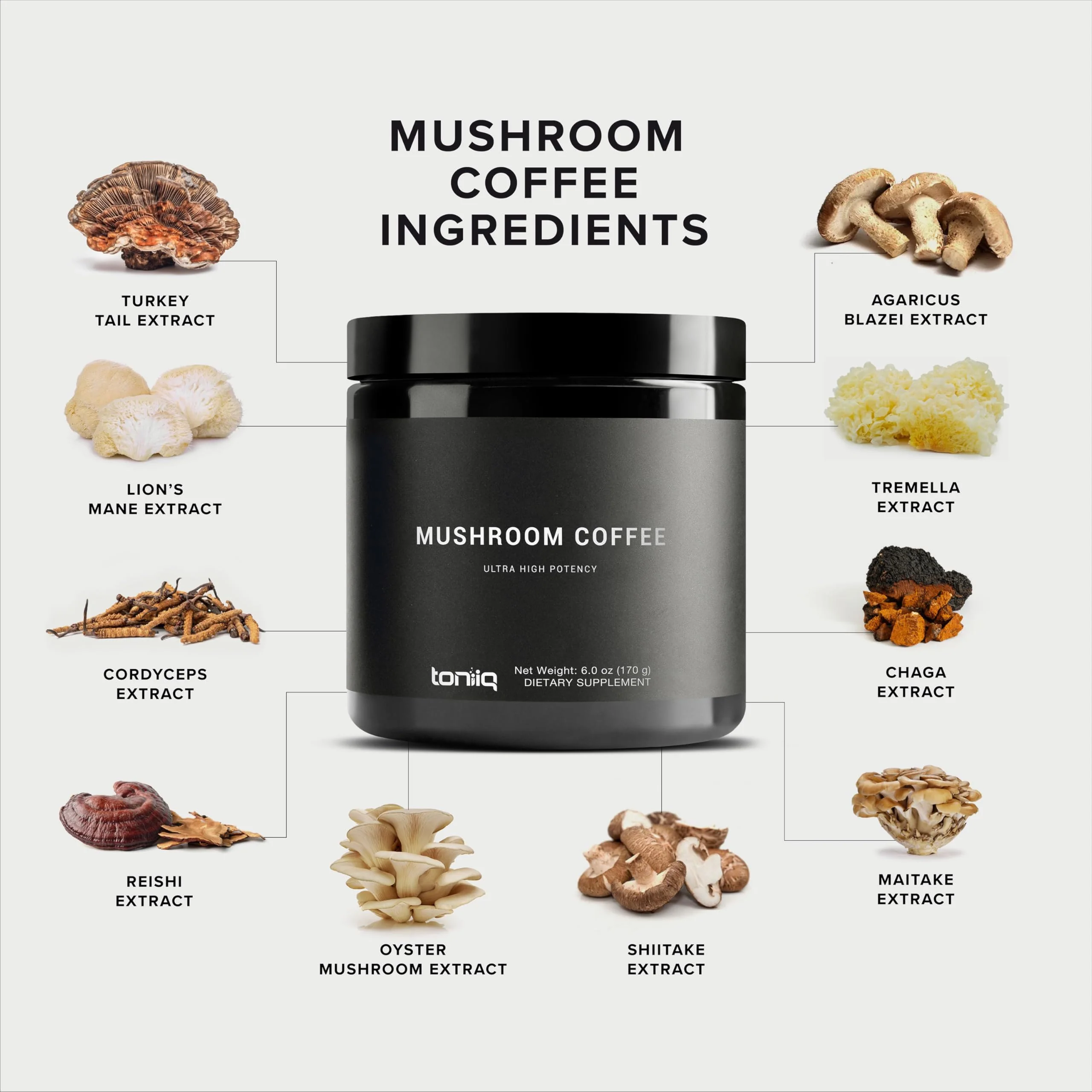 Mushroom Coffee – Functional Coffee with 10-Mushroom Full-Spectrum Blend – Real Arabica Instant Coffee – North American Grown Mushrooms – Third-Party Tested - Image 6