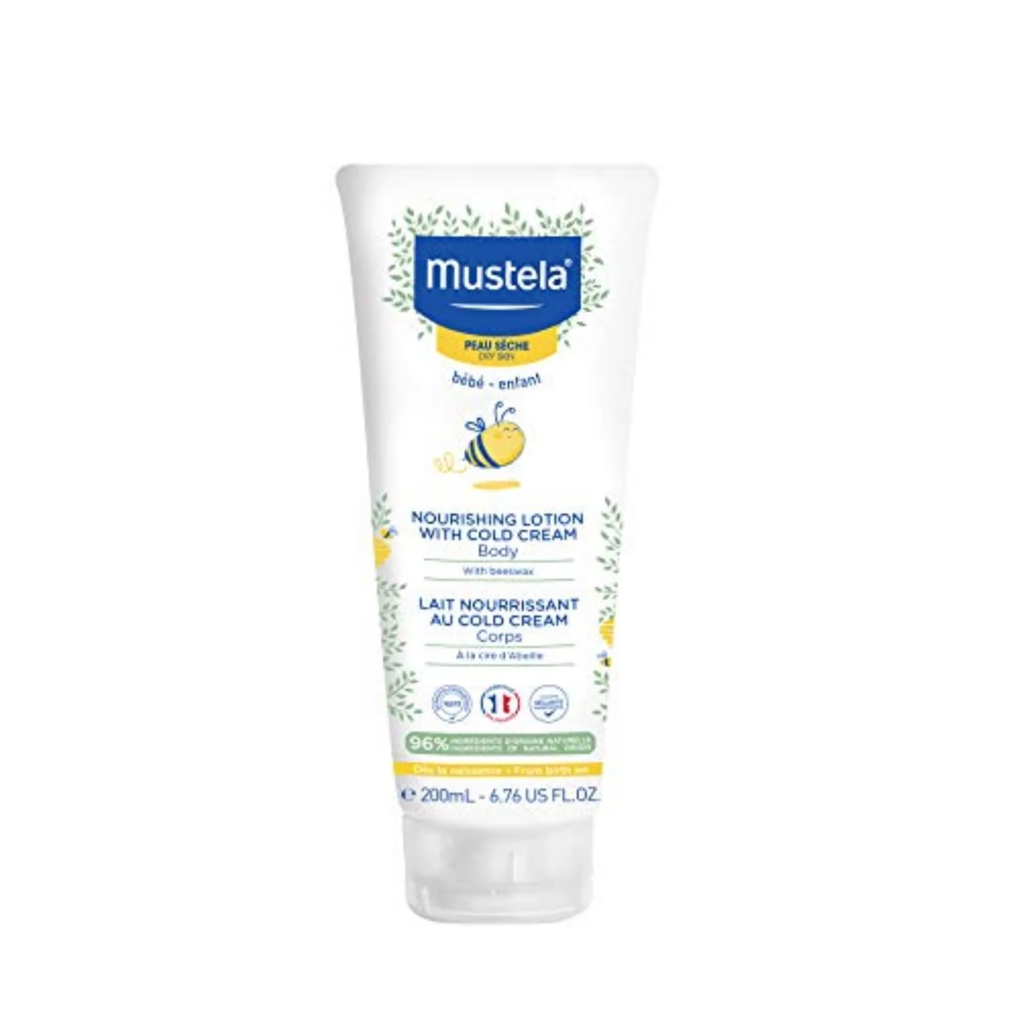 Mustela Baby Nourishing Lotion – Daily Body Lotion for Dry Skin - with Natural Avocado, Cold Cream & Beeswax - Safe from birth on - 6.76 fl. oz.