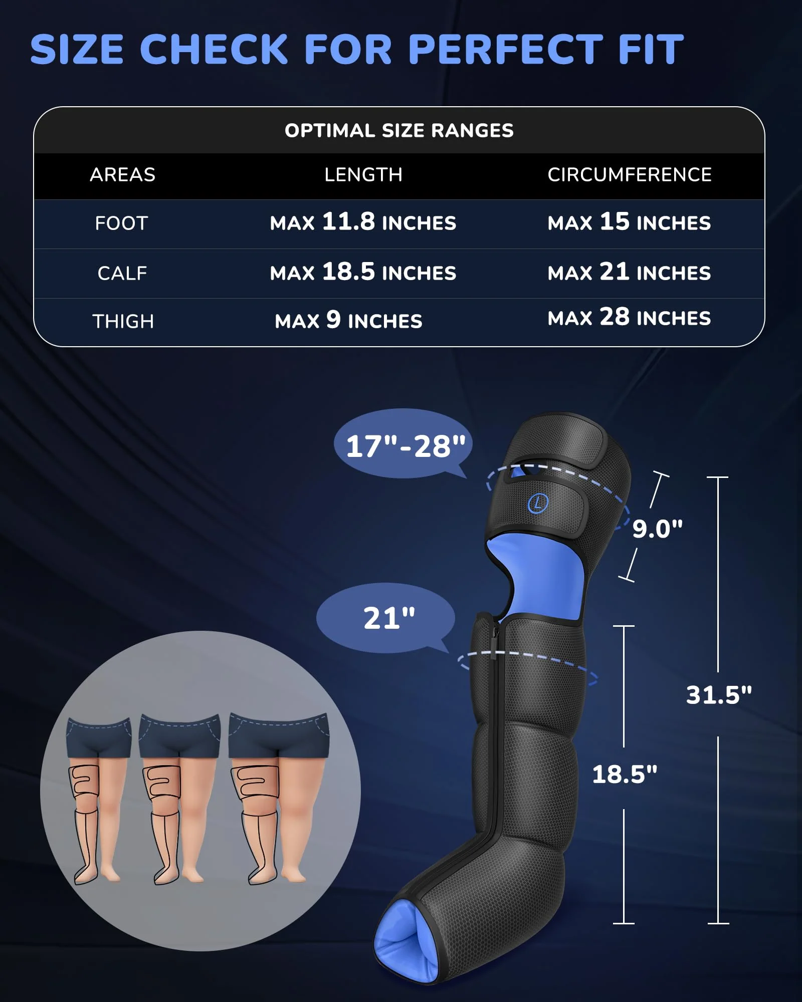 Musugy Leg Massager with Heat and Compression : Sequential Compression Boots with 6 Modes,9 Intensity and 3 Heat for Circulation and Pain Relief - Christmas Birthday for Mom, Dad, Athletes, Gym - Image 5