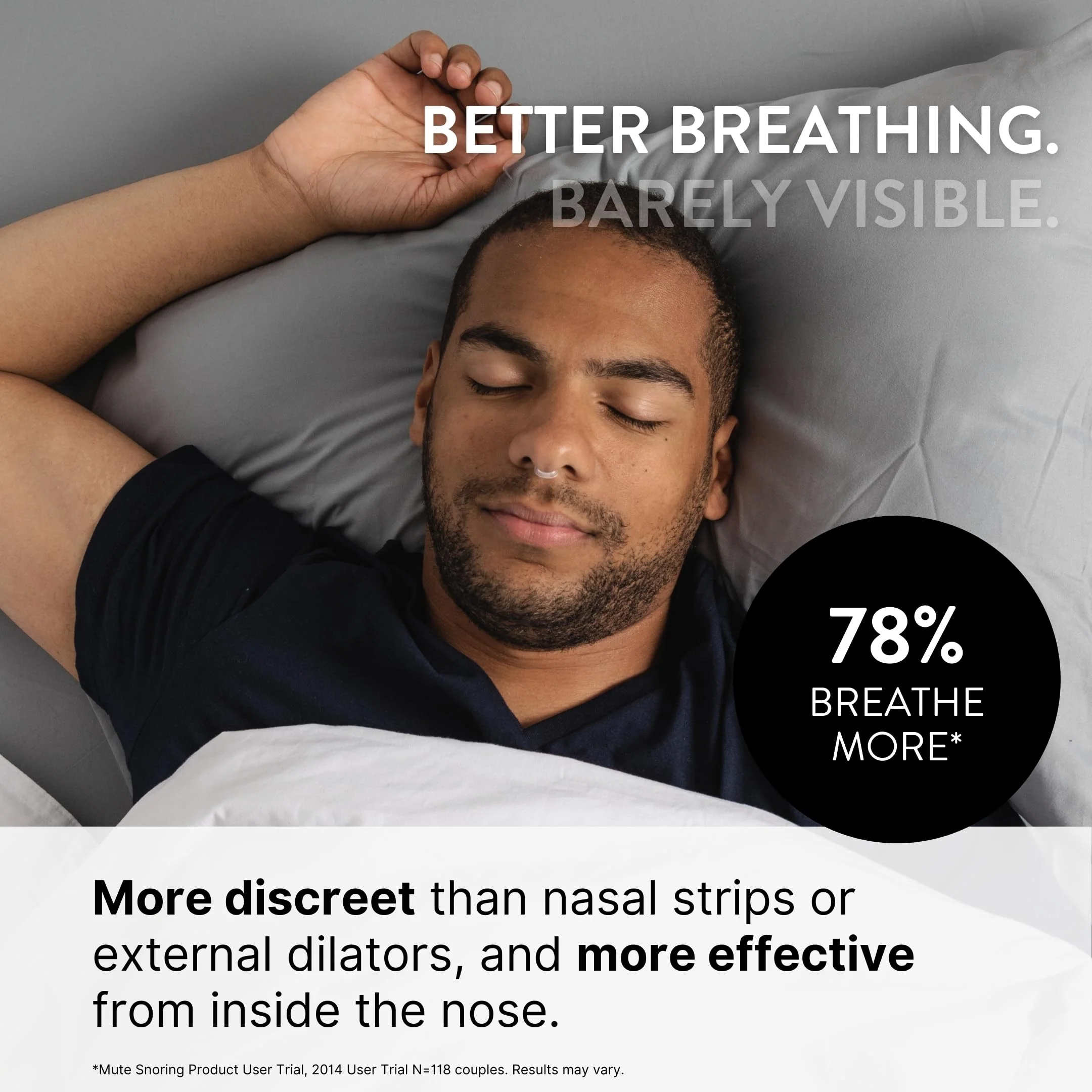 MUTE by Rhinomed Nasal Dilator for Snore Reduction Starter Pack Increases Airflow Anti Snoring Devices Nasal Dilators for Sleeping Transparent Internal Nasal Dilator Snoring Solution - Image 2