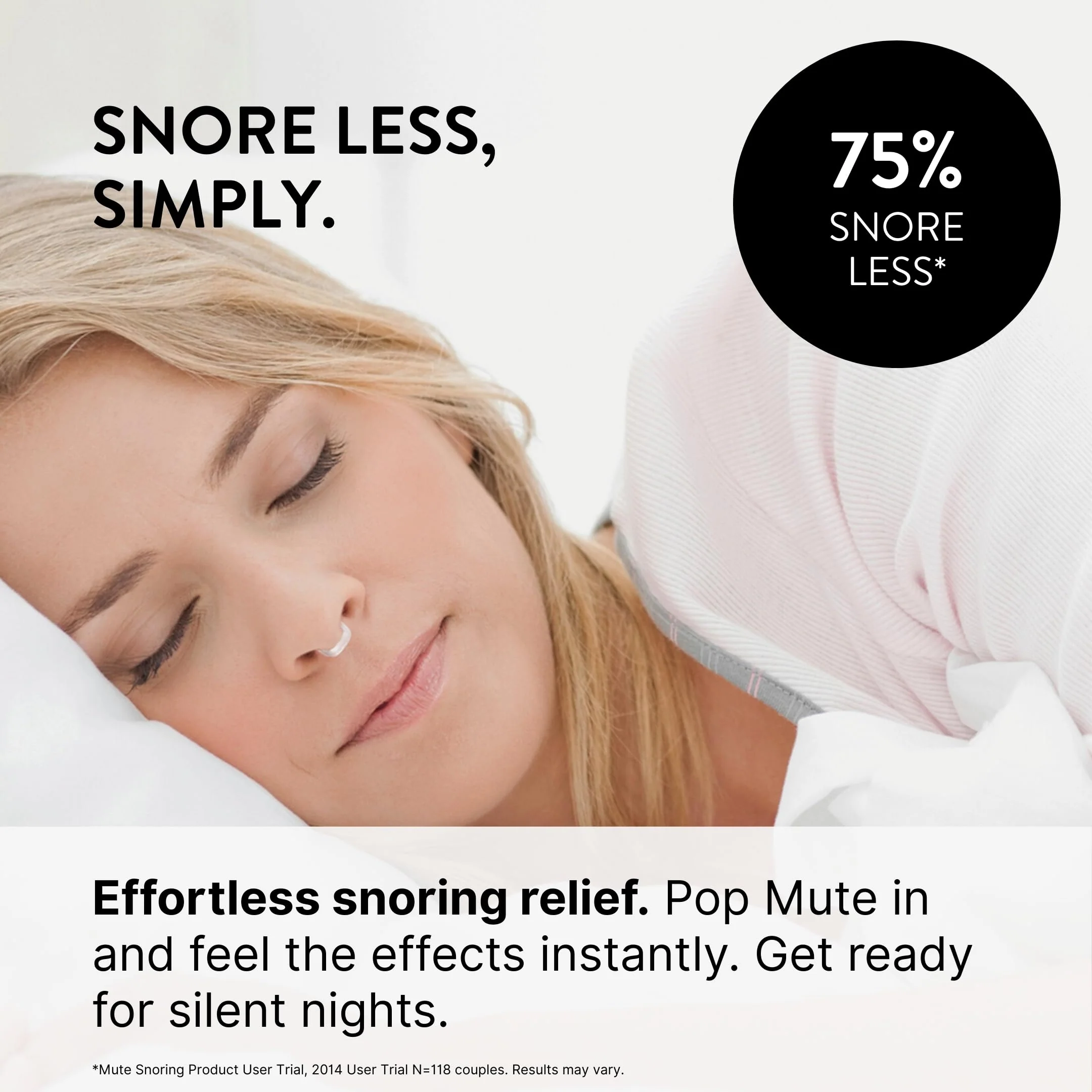 MUTE by Rhinomed Nasal Dilator for Snore Reduction Starter Pack Increases Airflow Anti Snoring Devices Nasal Dilators for Sleeping Transparent Internal Nasal Dilator Snoring Solution - Image 3
