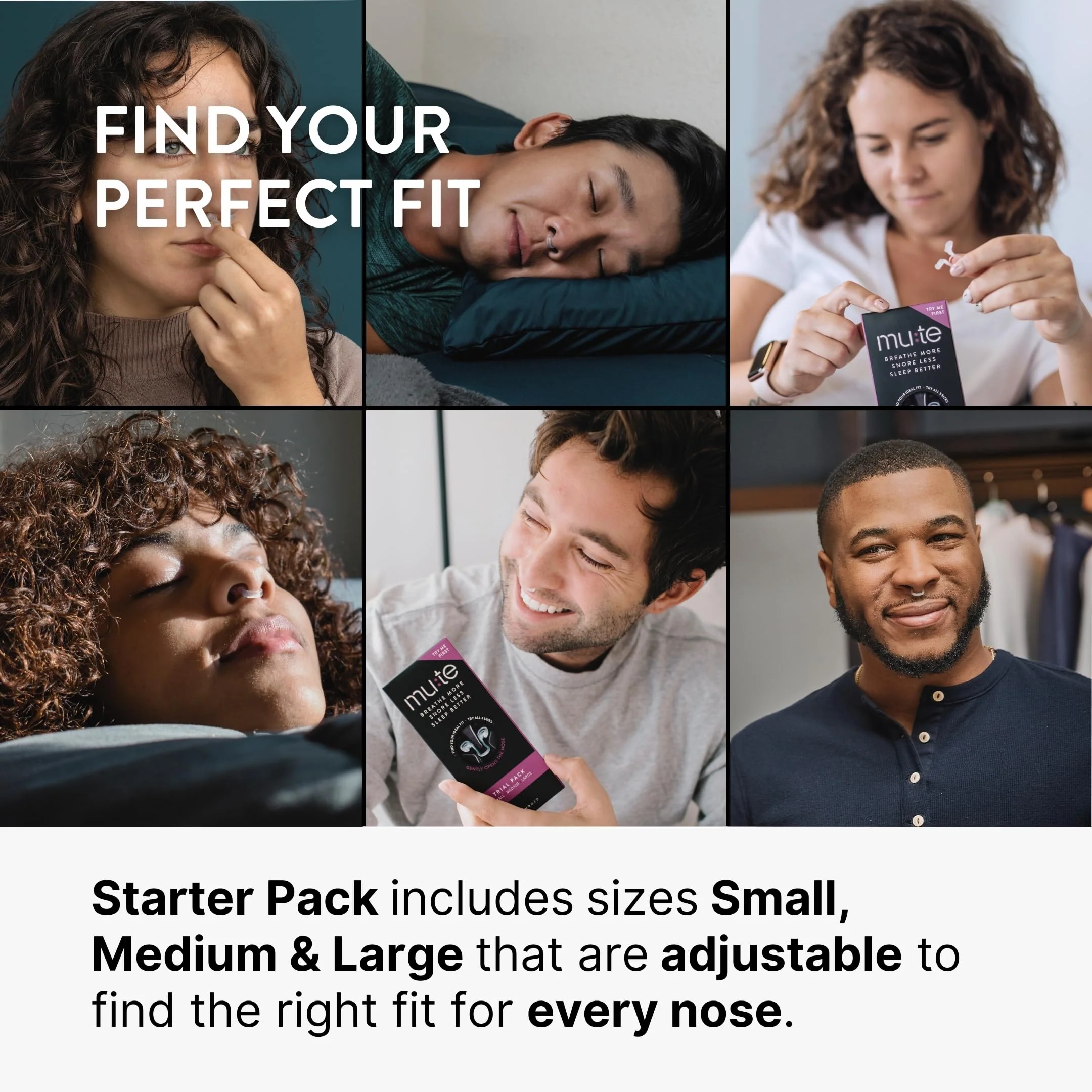 MUTE by Rhinomed Nasal Dilator for Snore Reduction Starter Pack Increases Airflow Anti Snoring Devices Nasal Dilators for Sleeping Transparent Internal Nasal Dilator Snoring Solution - Image 7