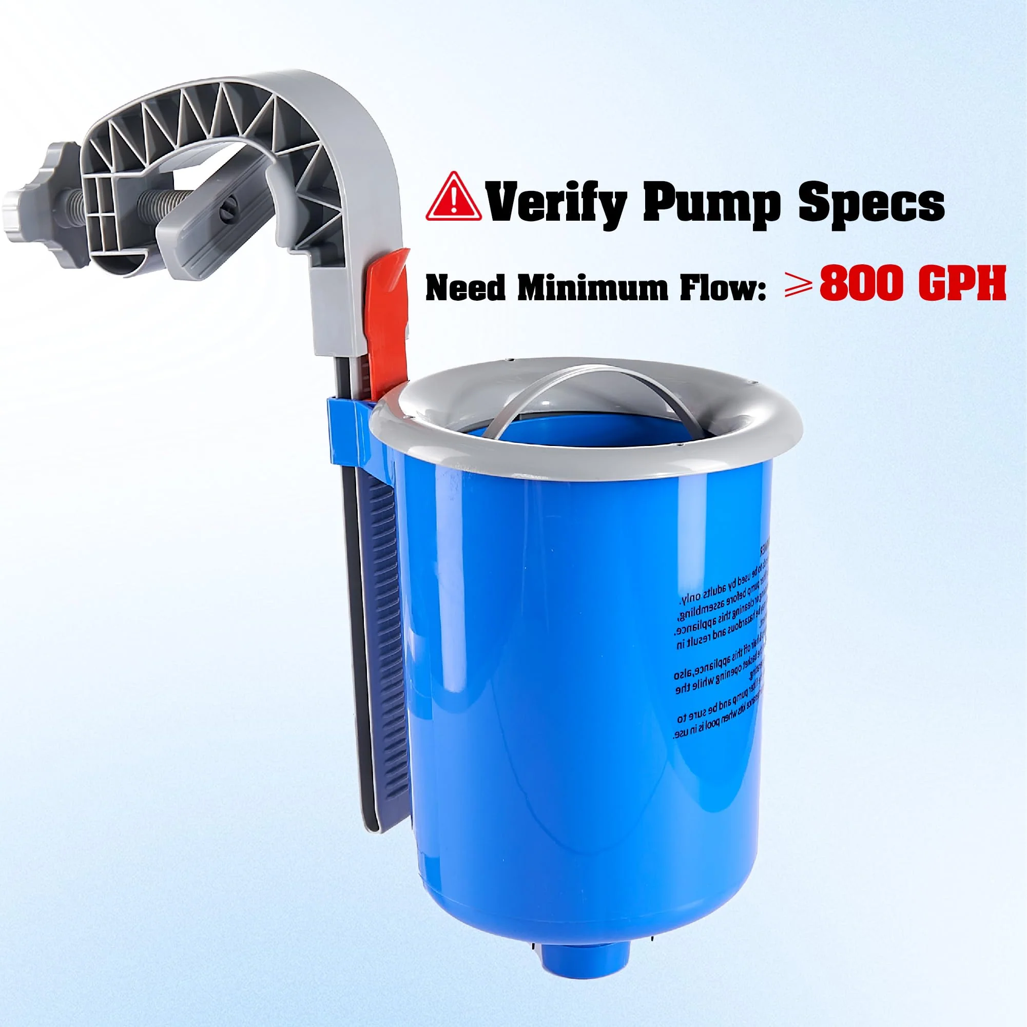 MUWOOB Above Ground Pool Skimmer with 5 Skimmer Socks, Wall Mount Surface Skimmer with Hose & Basket, Compatible with Intex Pools, Adjustable Floating Filter, Automatically Removes Leaves & Debris - Image 9